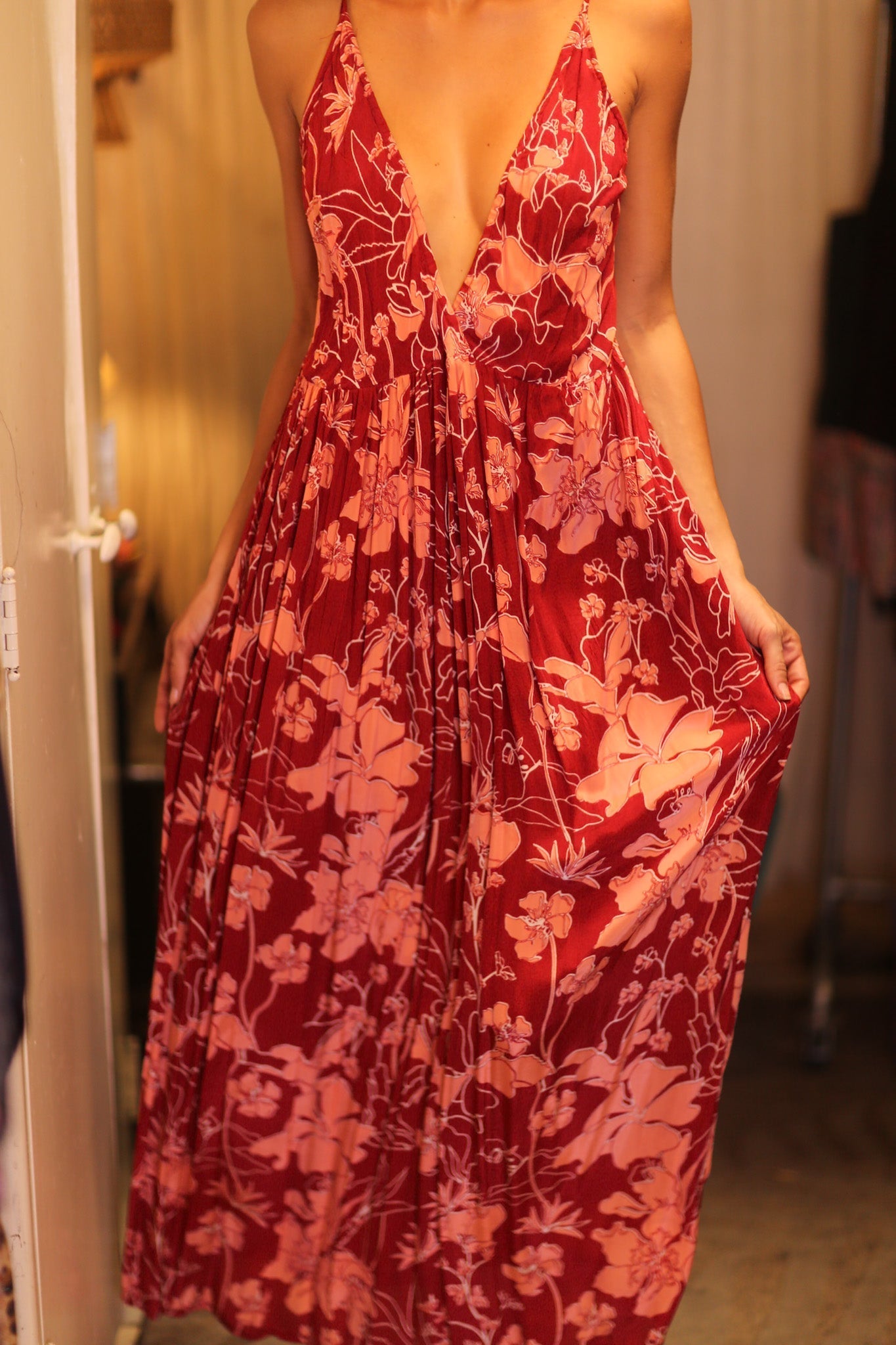 LILI SILK DRESS PEACOCK FLOWER - BANGKOK TAILOR CLOTHING STORE - HANDMADE CLOTHING