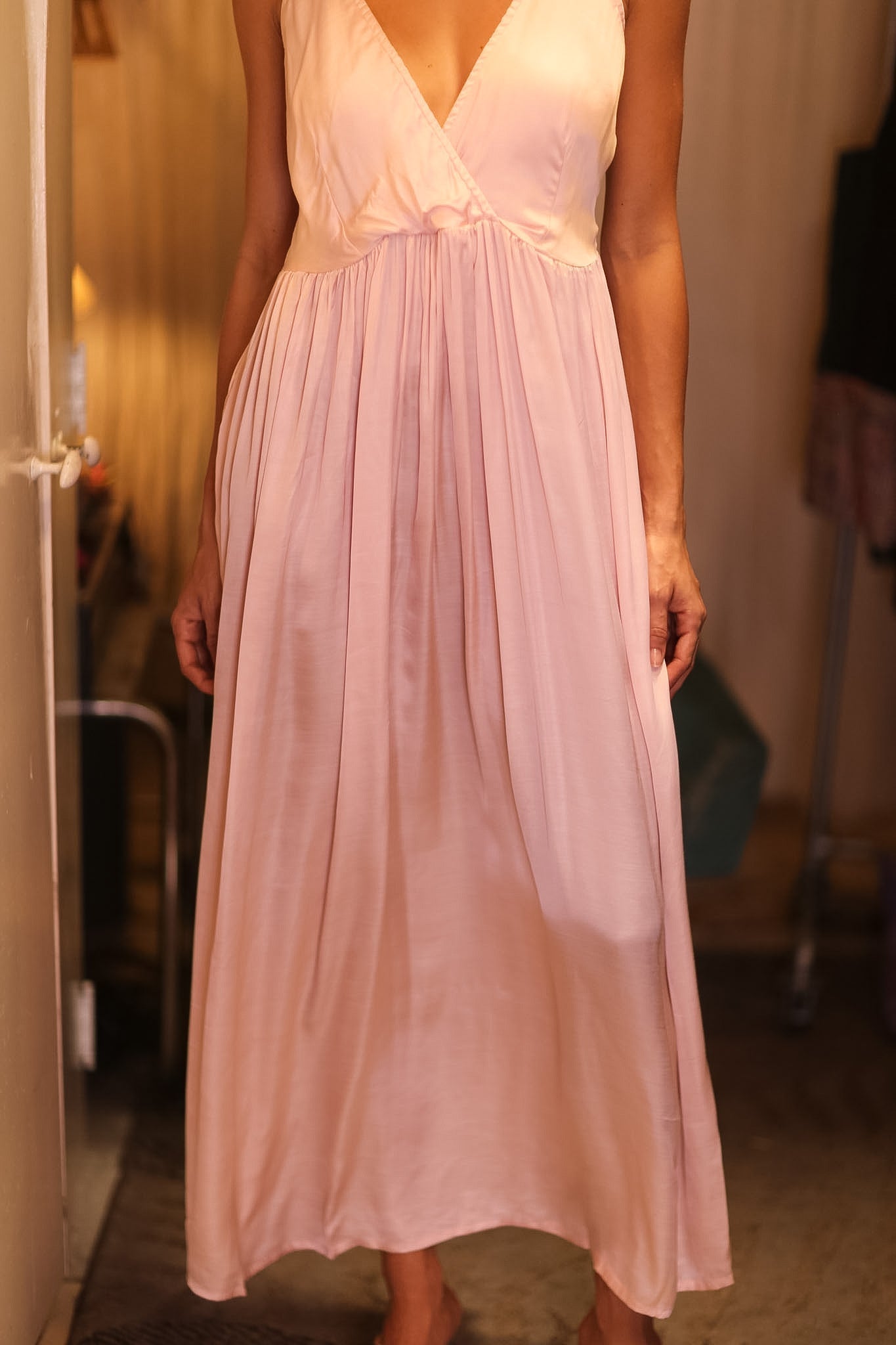 LILI SILK DRESS PINKY - BANGKOK TAILOR CLOTHING STORE - HANDMADE CLOTHING