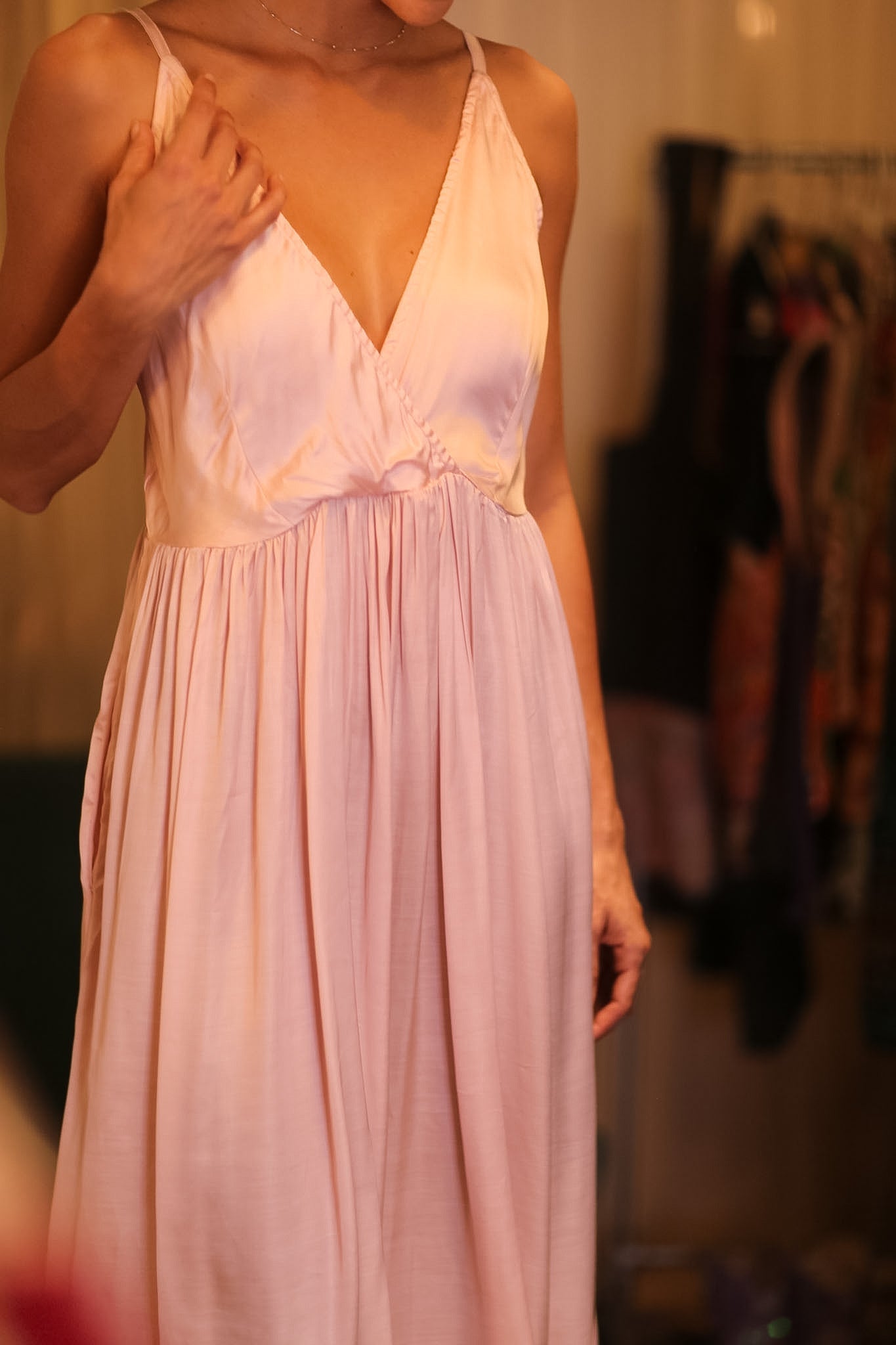 LILI SILK DRESS PINKY - BANGKOK TAILOR CLOTHING STORE - HANDMADE CLOTHING