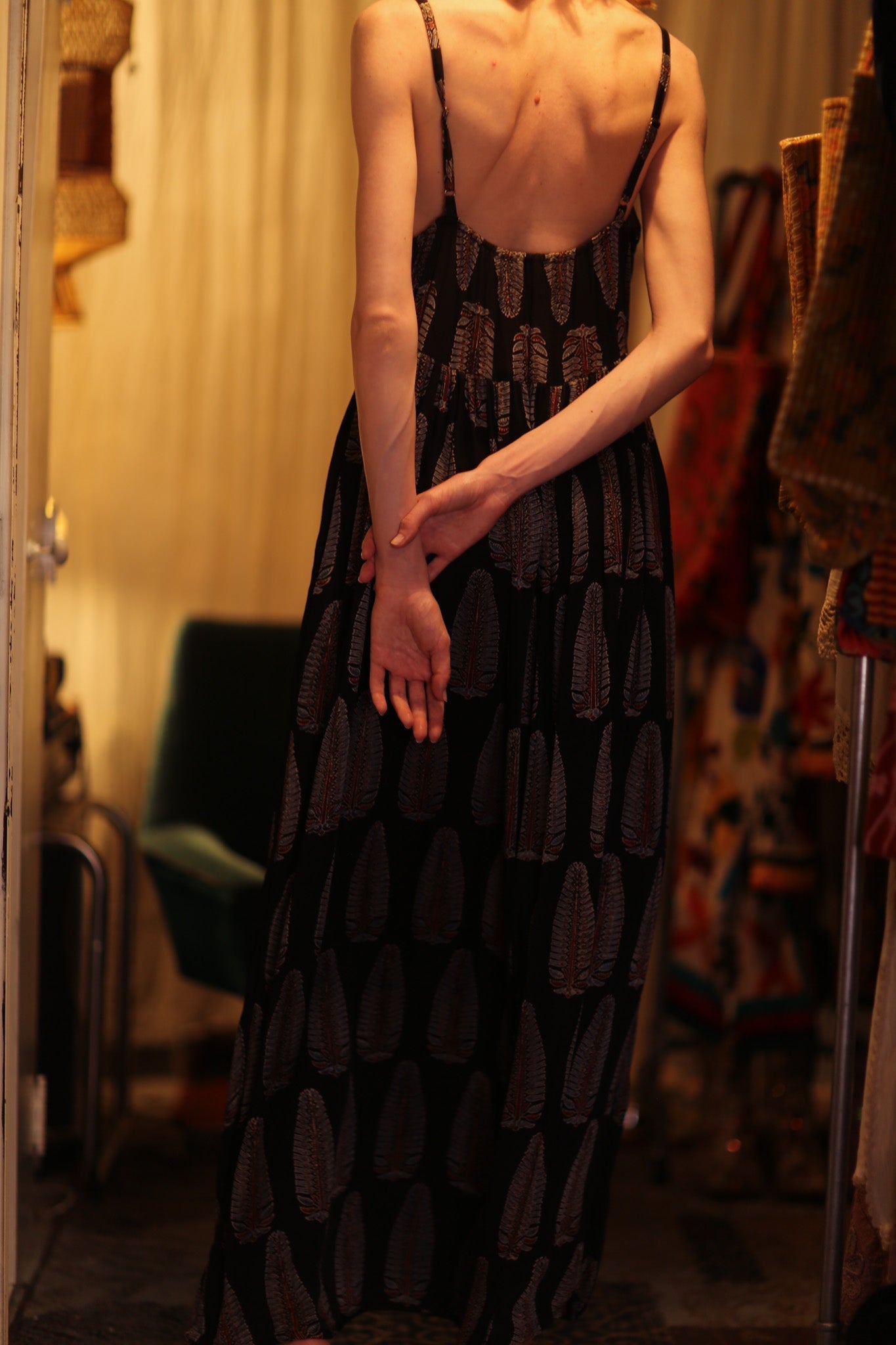 LILY SILK DRESS BLACK FEATHER - MOMO STUDIO BERLIN - Berlin Concept Store - sustainable & ethical fashion