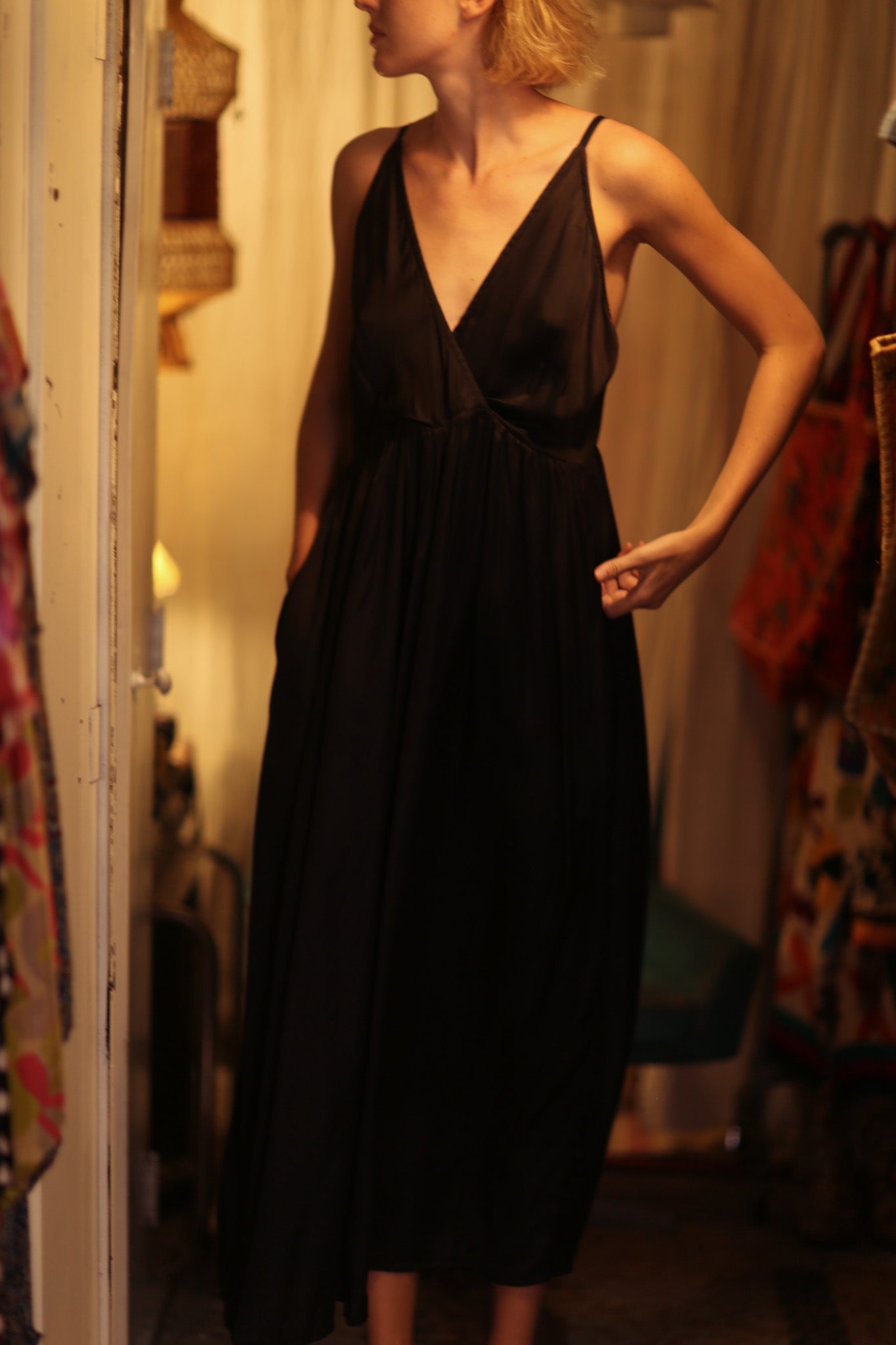 LILY SILK DRESS PITCH BLACK - MOMO STUDIO BERLIN - Berlin Concept Store - sustainable & ethical fashion