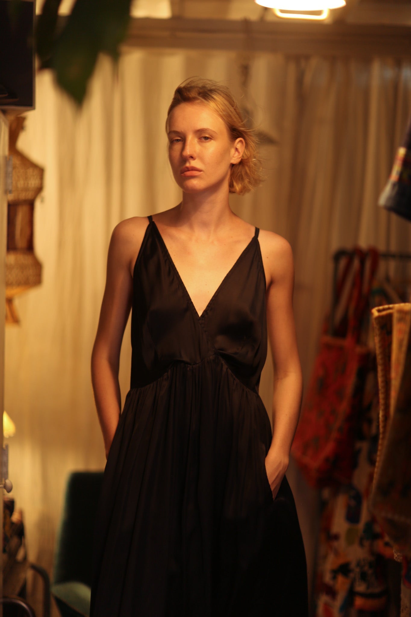 LILY SILK DRESS PITCH BLACK - MOMO STUDIO BERLIN - Berlin Concept Store - sustainable & ethical fashion