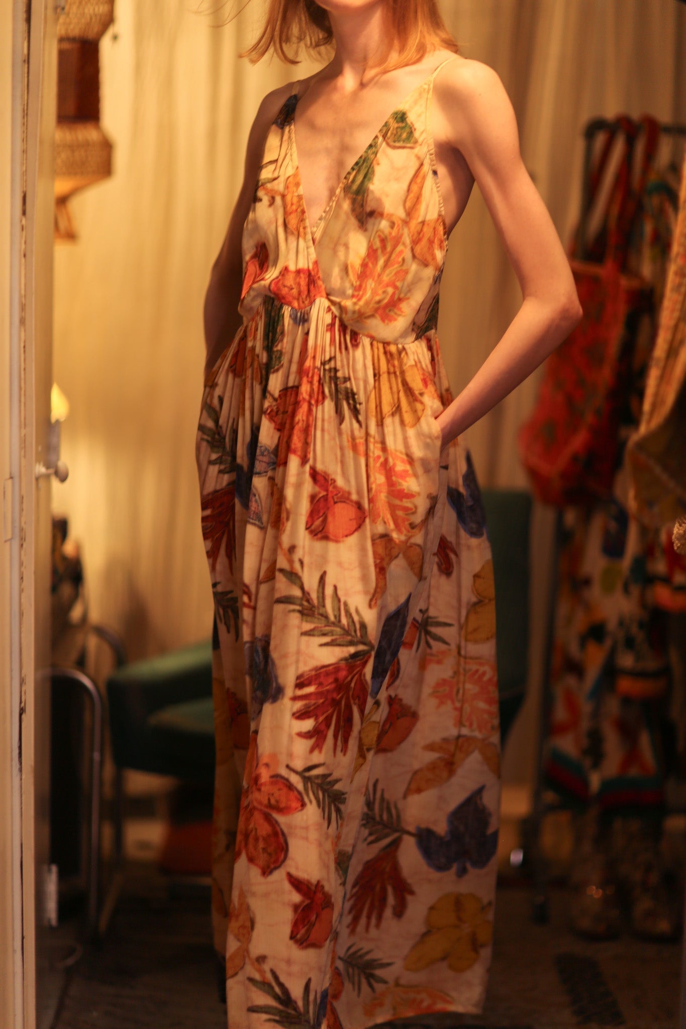 LILY SILK DRESS PRESSED FLOWERS - MOMO STUDIO BERLIN - Berlin Concept Store - sustainable & ethical fashion