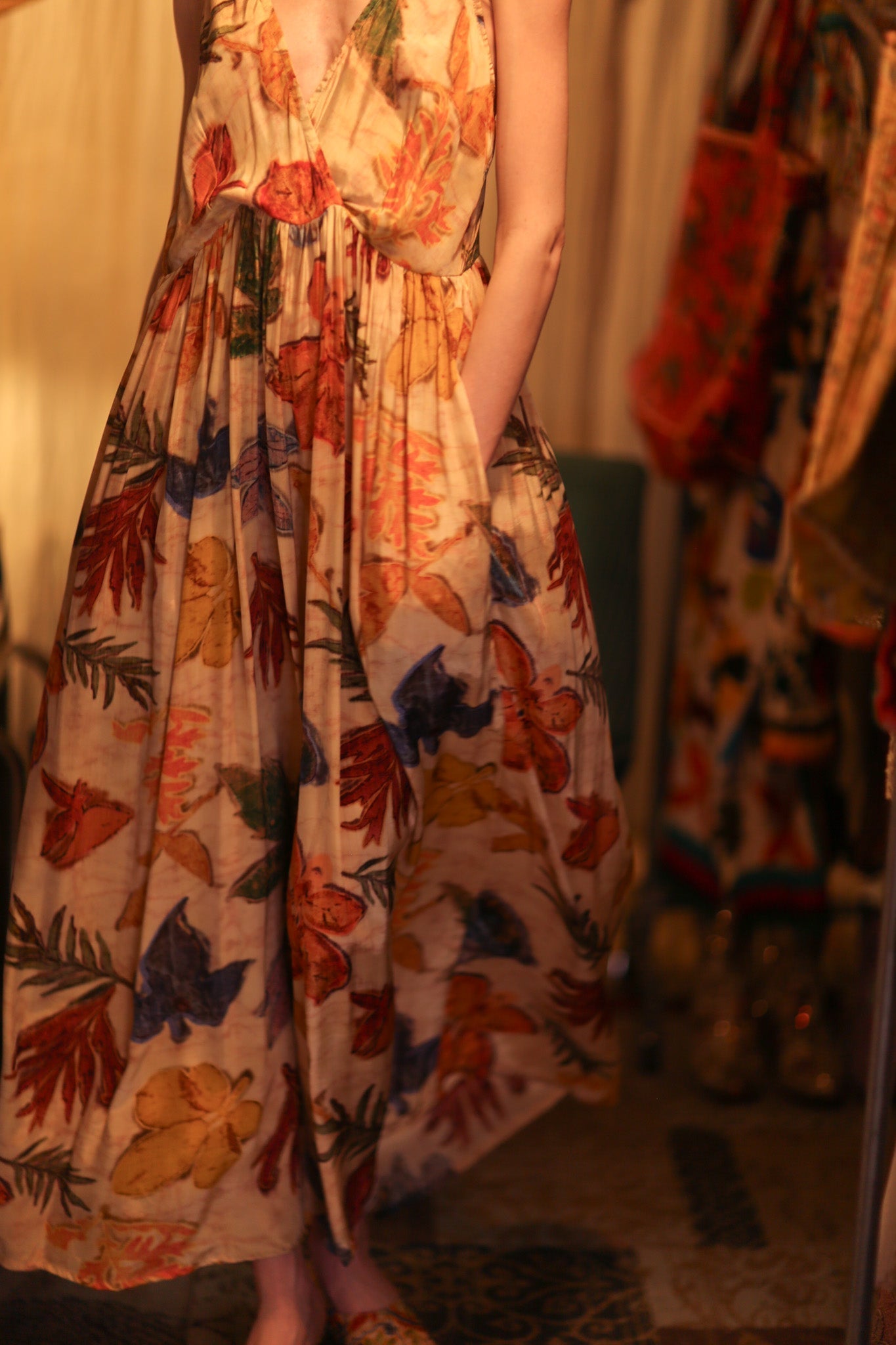 LILY SILK DRESS PRESSED FLOWERS - MOMO STUDIO BERLIN - Berlin Concept Store - sustainable & ethical fashion