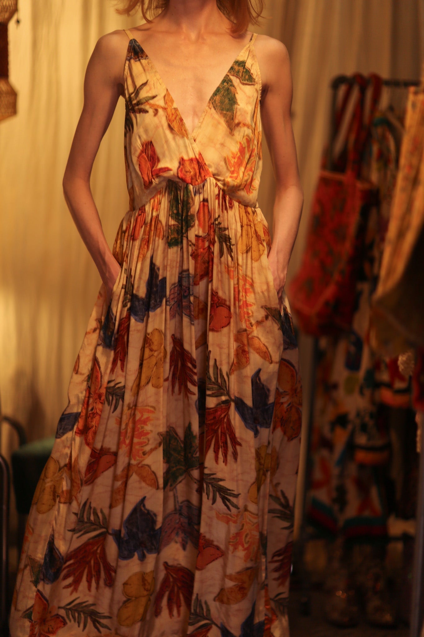 LILY SILK DRESS PRESSED FLOWERS - MOMO STUDIO BERLIN - Berlin Concept Store - sustainable & ethical fashion