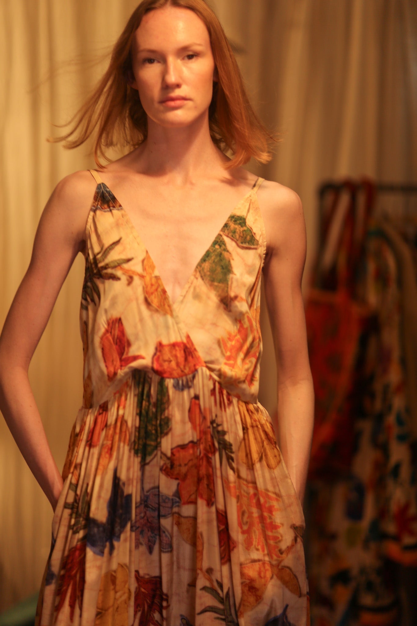 LILY SILK DRESS PRESSED FLOWERS - MOMO STUDIO BERLIN - Berlin Concept Store - sustainable & ethical fashion