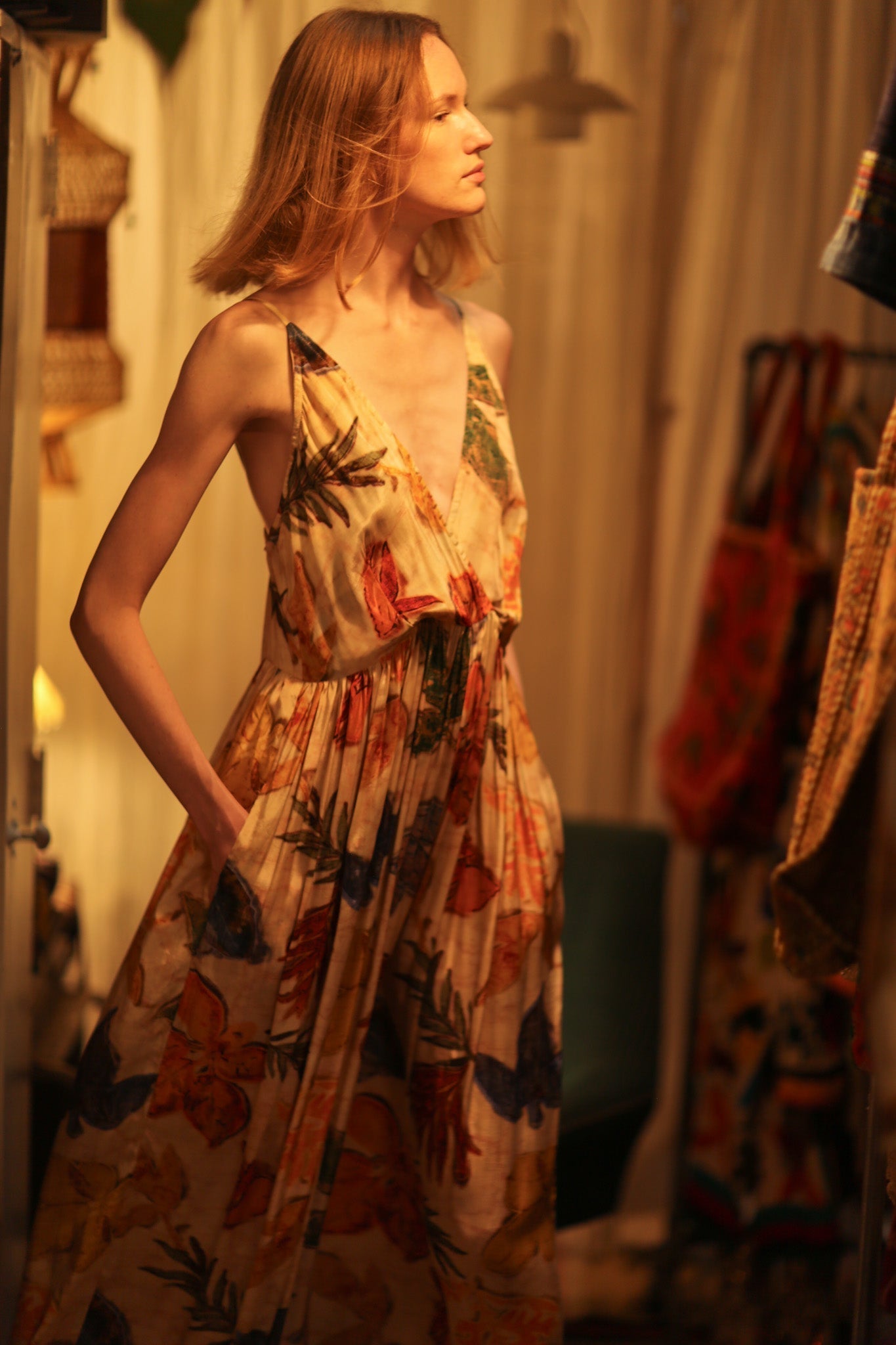 LILY SILK DRESS PRESSED FLOWERS - MOMO STUDIO BERLIN - Berlin Concept Store - sustainable & ethical fashion