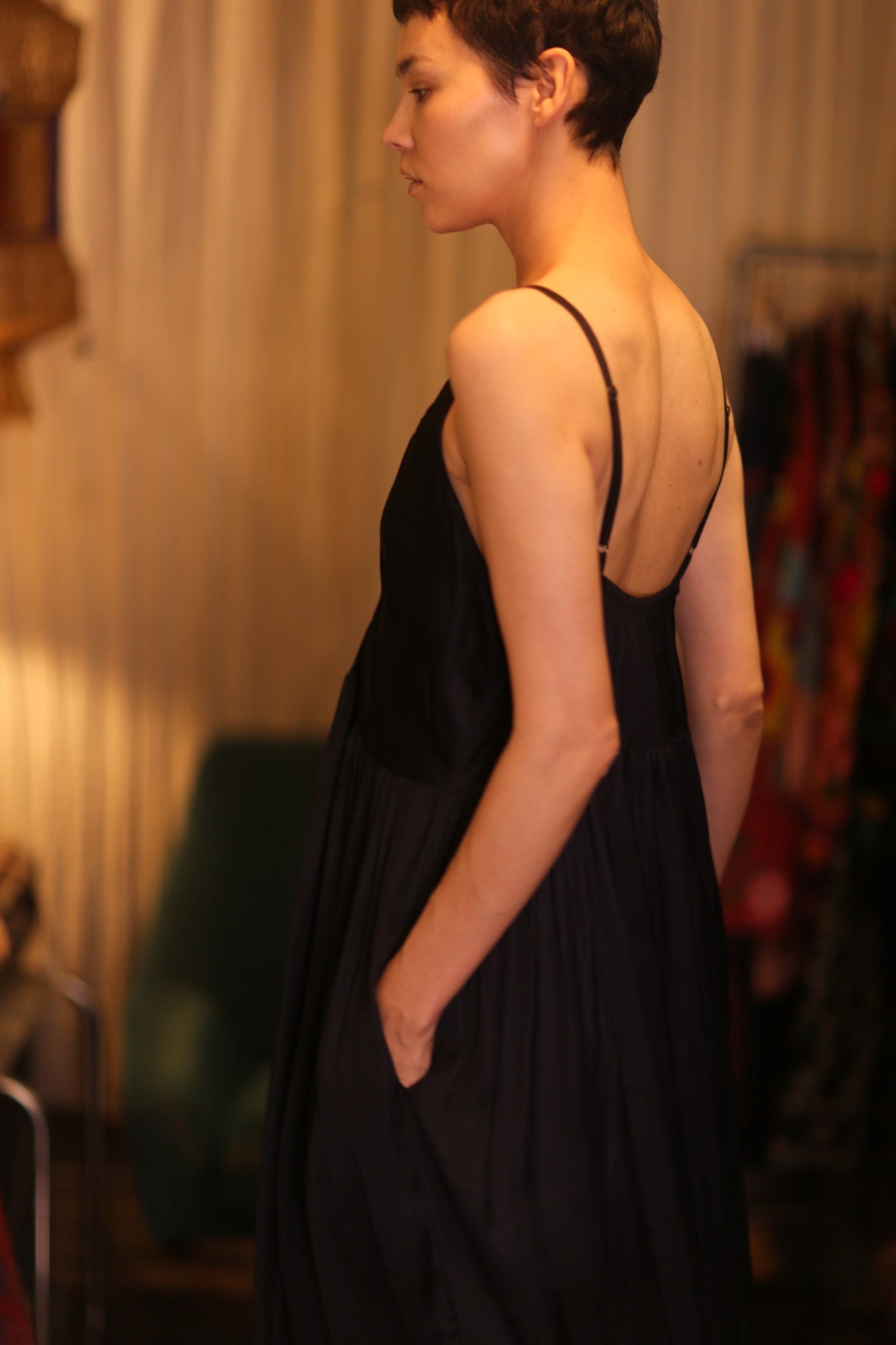 LILY SILK DRESS SOLID BLACK - MOMO STUDIO BERLIN - Berlin Concept Store - sustainable & ethical fashion
