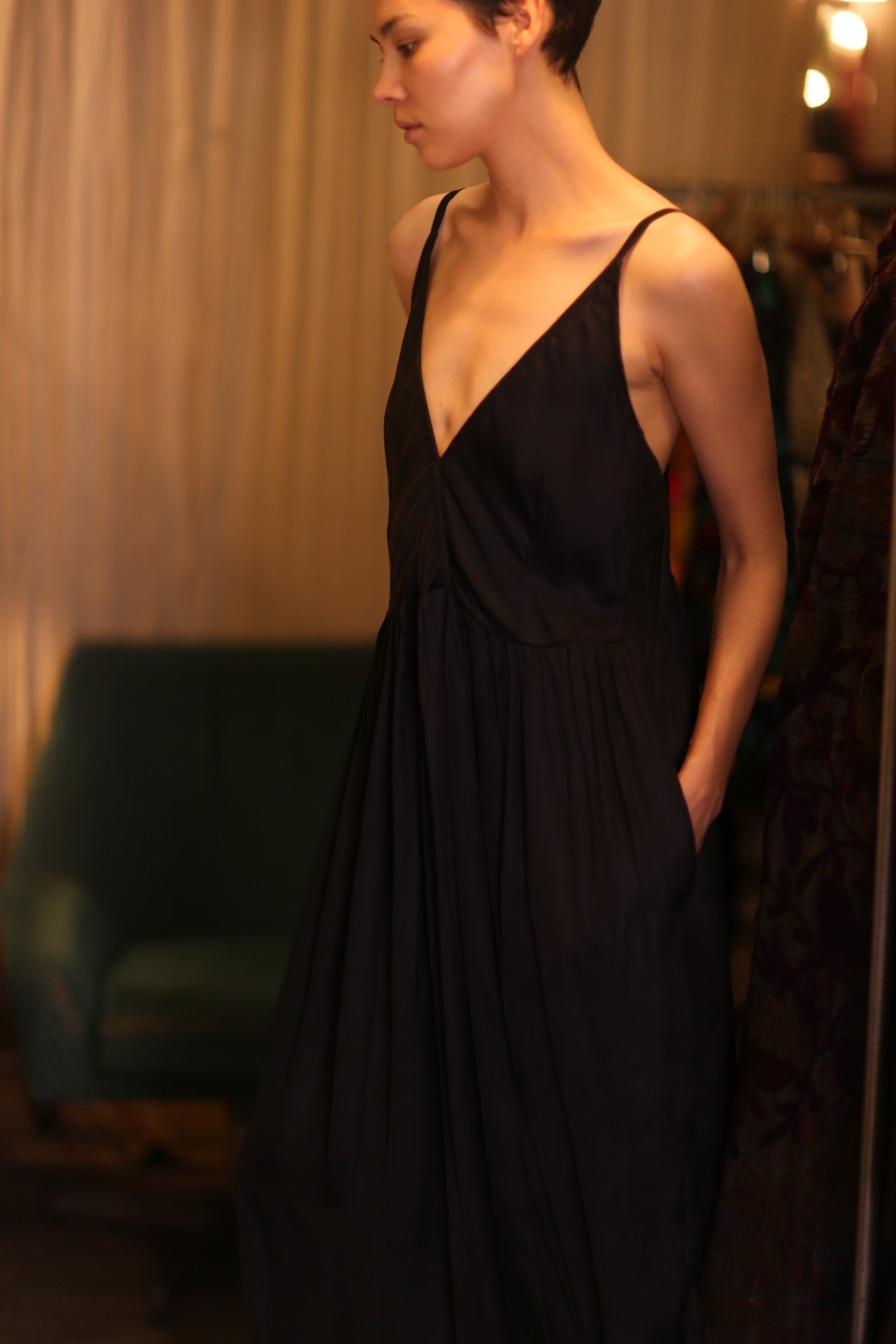 LILY SILK DRESS SOLID BLACK - MOMO STUDIO BERLIN - Berlin Concept Store - sustainable & ethical fashion