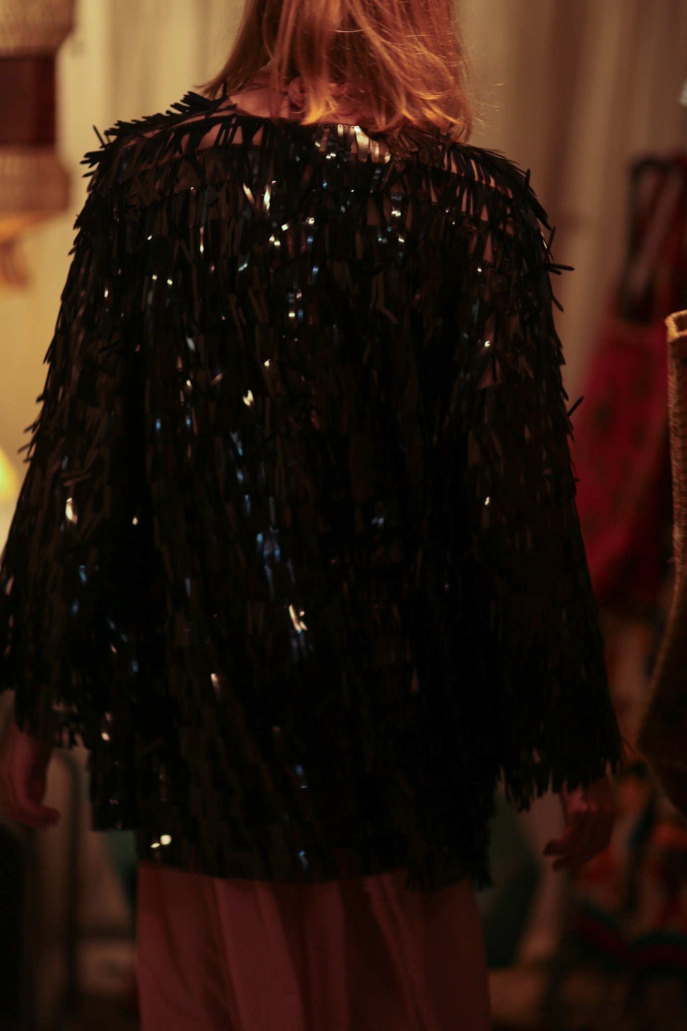 MARION SEQUINED SHORT KIMONO PITCH BLACK - MOMO STUDIO BERLIN - Berlin Concept Store - sustainable & ethical fashion