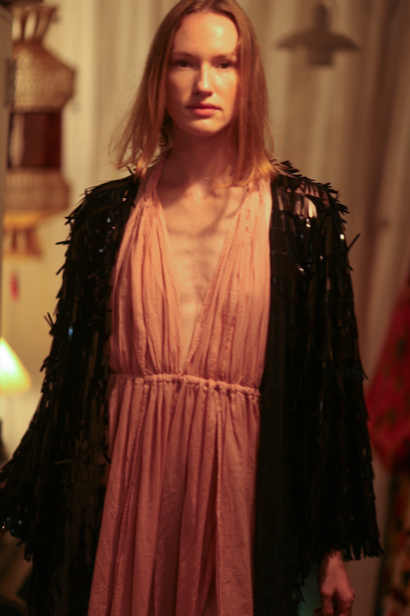 MARION SEQUINED SHORT KIMONO PITCH BLACK - MOMO STUDIO BERLIN - Berlin Concept Store - sustainable & ethical fashion