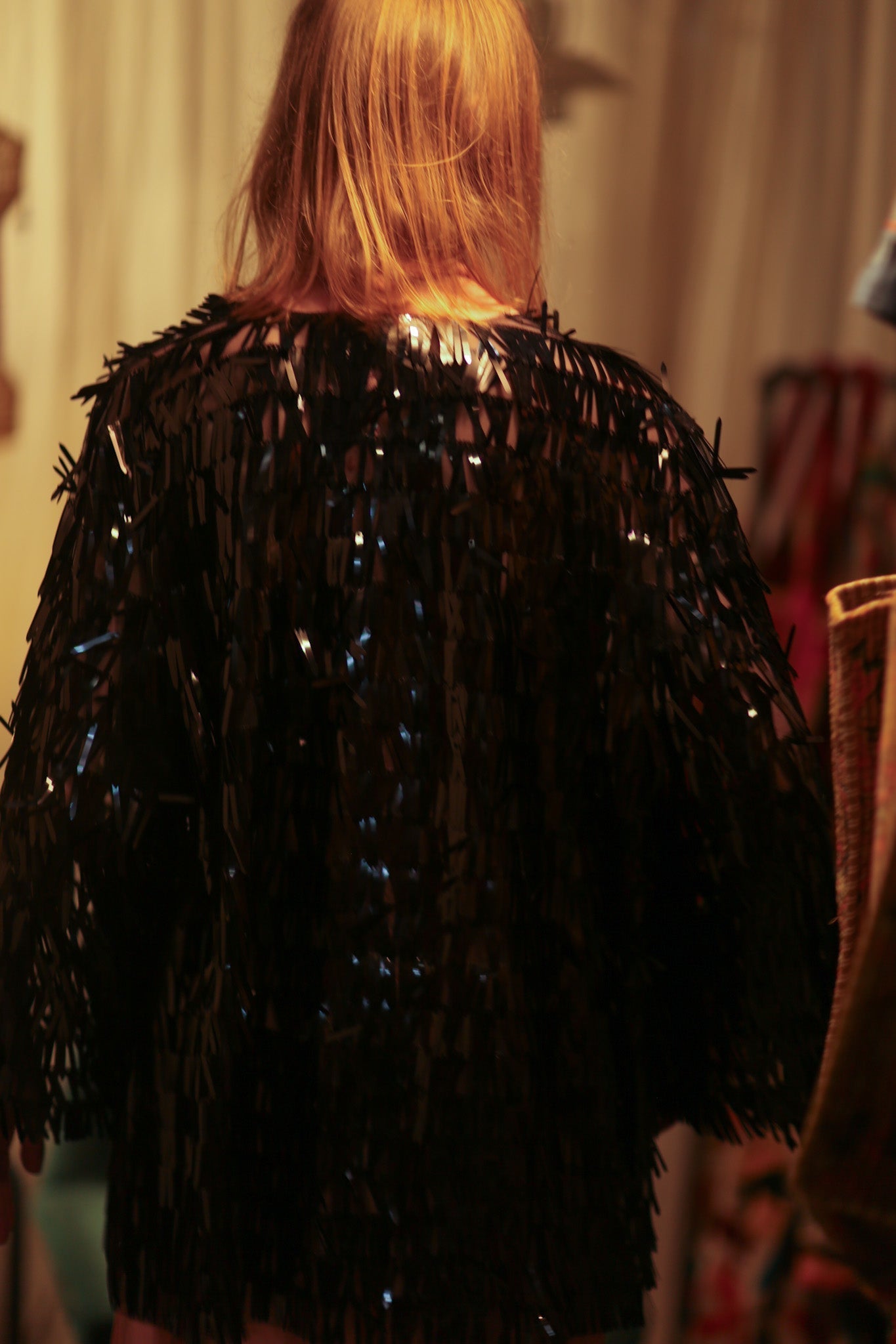 MARION SEQUINED SHORT KIMONO PITCH BLACK - MOMO STUDIO BERLIN - Berlin Concept Store - sustainable & ethical fashion