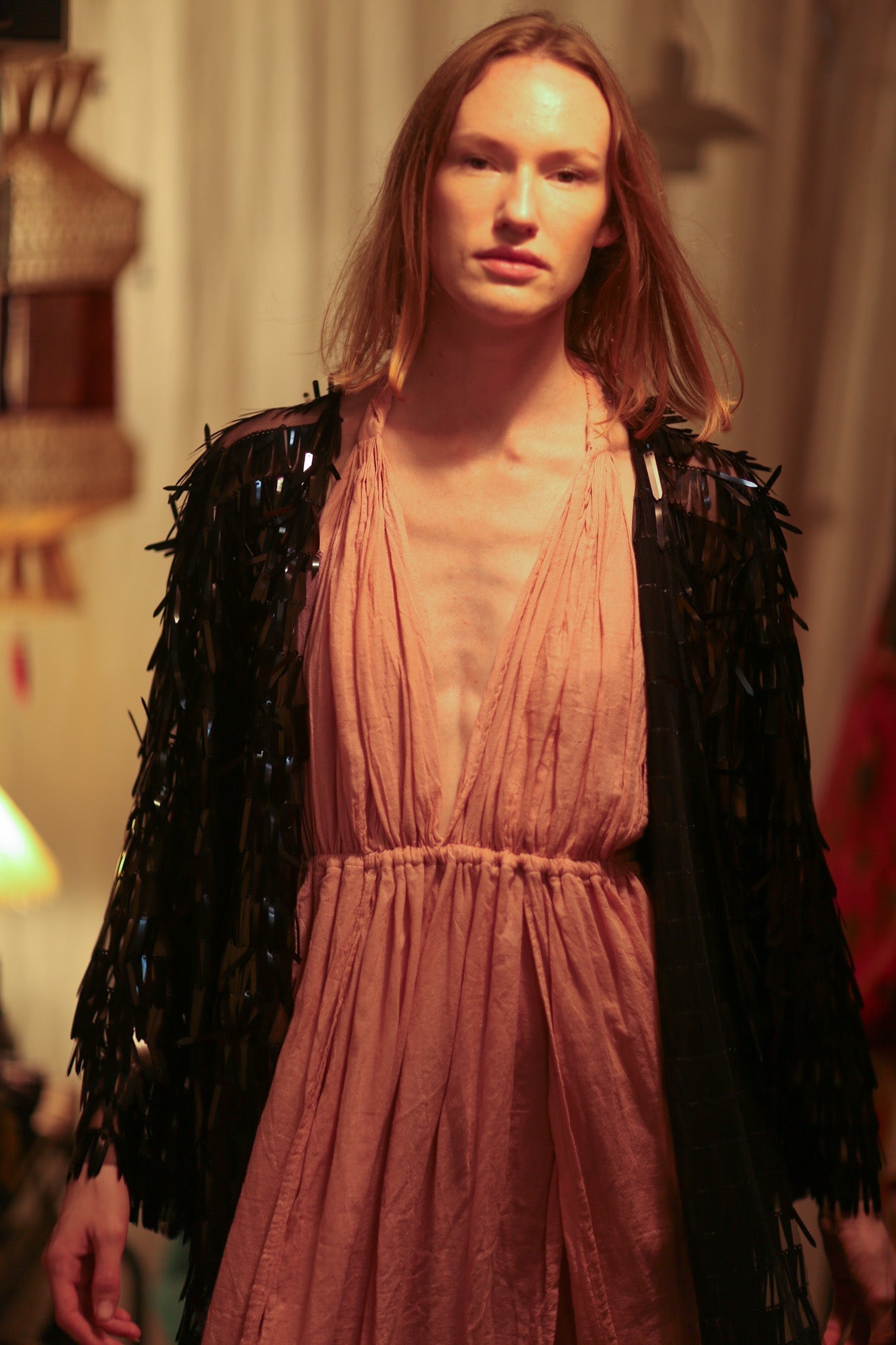 MARION SEQUINED SHORT KIMONO PITCH BLACK - MOMO STUDIO BERLIN - Berlin Concept Store - sustainable & ethical fashion