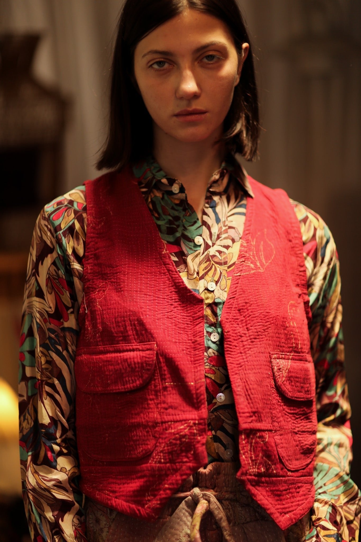 MARLENE KANTHA GILET VEST POMEGRANATE - MOMO STUDIO BERLIN - Berlin Concept Store - sustainable & ethical fashion