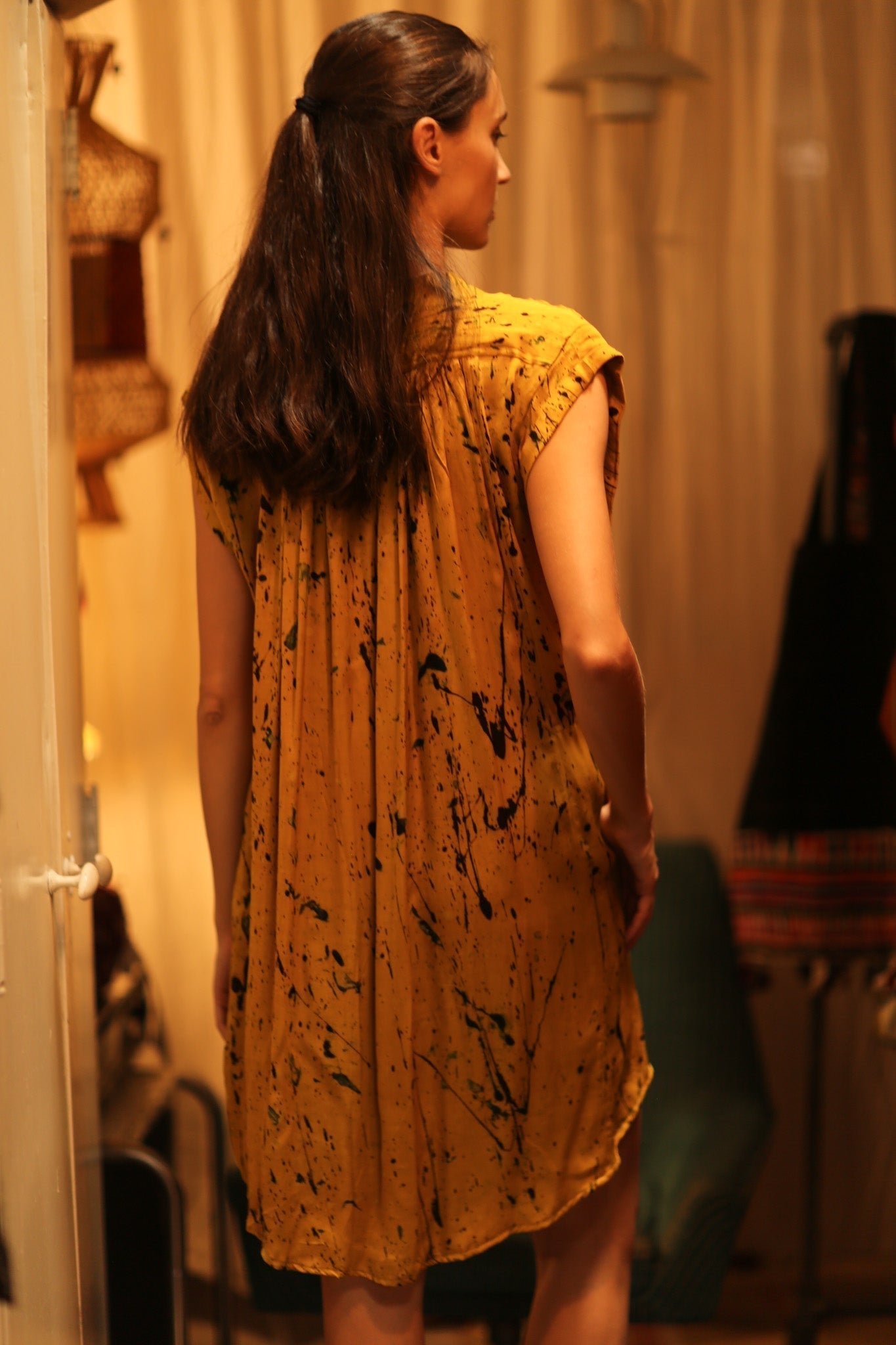 MARY SILK DRESS YELLOW POLLOCK - MOMO STUDIO BERLIN - Berlin Concept Store - sustainable & ethical fashion