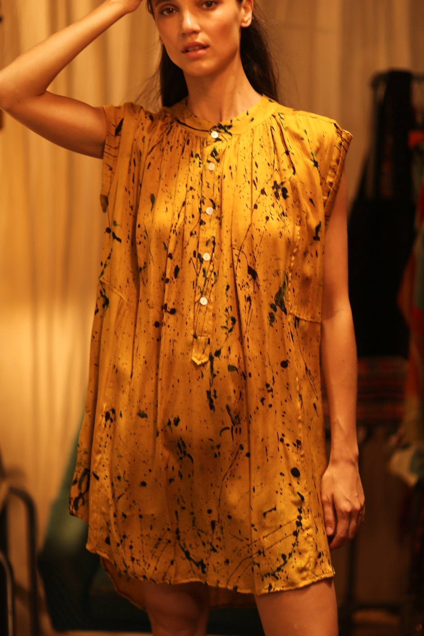 MARY SILK DRESS YELLOW POLLOCK - MOMO STUDIO BERLIN - Berlin Concept Store - sustainable & ethical fashion