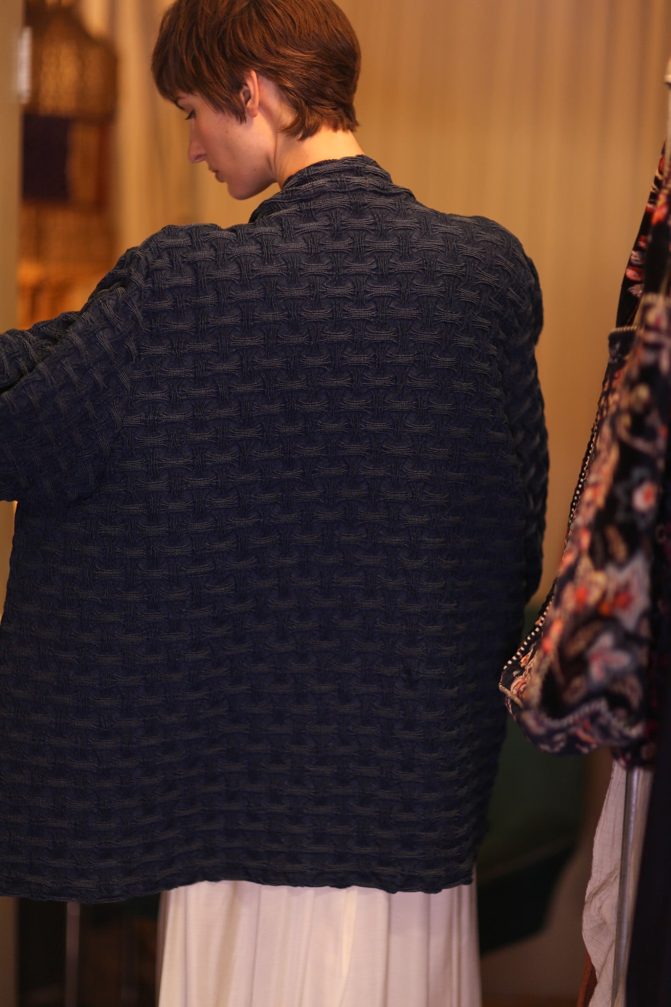 NAVY BLUE JAPANESE PREMIUM DENIM SHORT KIMONO HTAYAN - MOMO STUDIO BERLIN - Berlin Concept Store - sustainable & ethical fashion