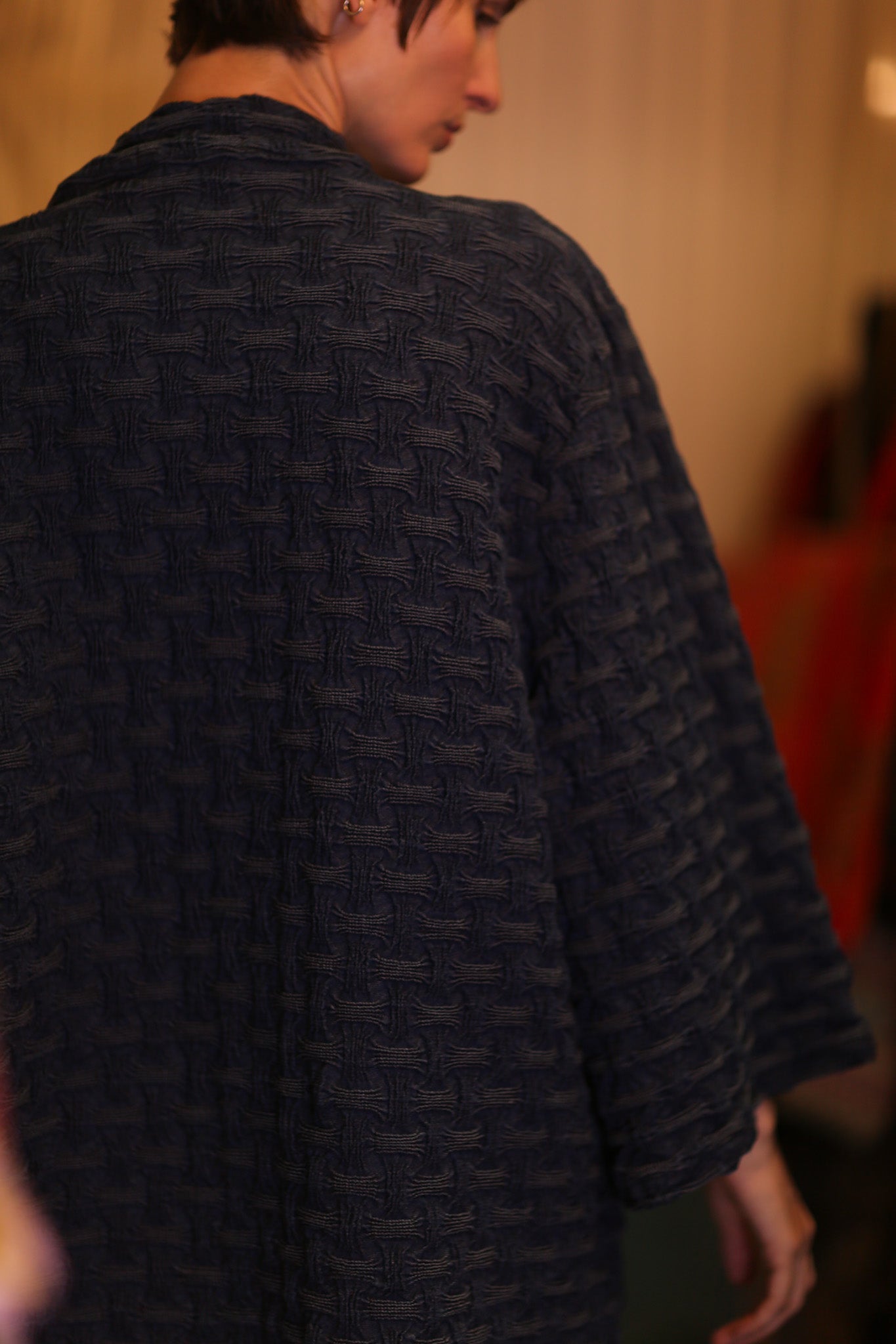 NAVY BLUE JAPANESE PREMIUM DENIM SHORT KIMONO HTAYAN - MOMO STUDIO BERLIN - Berlin Concept Store - sustainable & ethical fashion