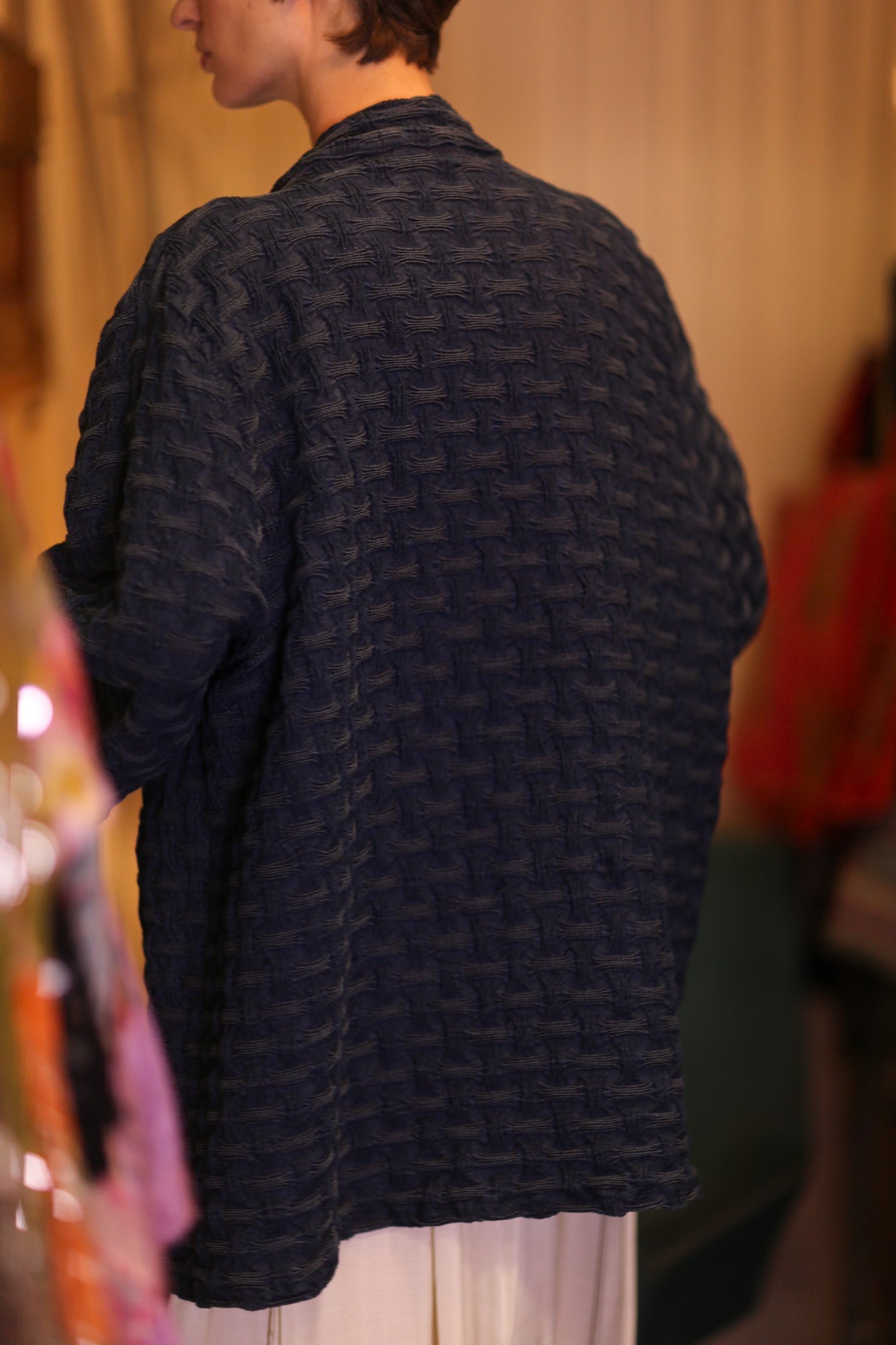 NAVY BLUE JAPANESE PREMIUM DENIM SHORT KIMONO HTAYAN - MOMO STUDIO BERLIN - Berlin Concept Store - sustainable & ethical fashion