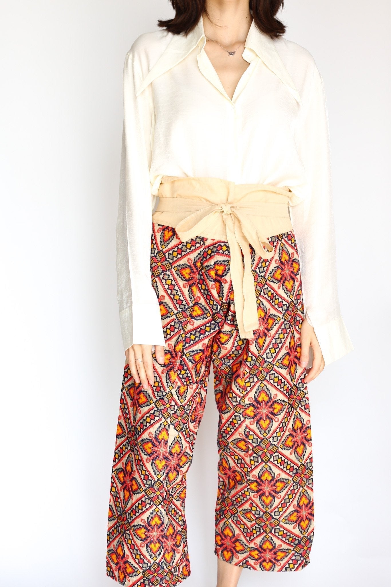 NEEDLEWORK FISHERMAN CROP WRAP PANTS - MOMO STUDIO BERLIN - Berlin Concept Store - sustainable & ethical fashion