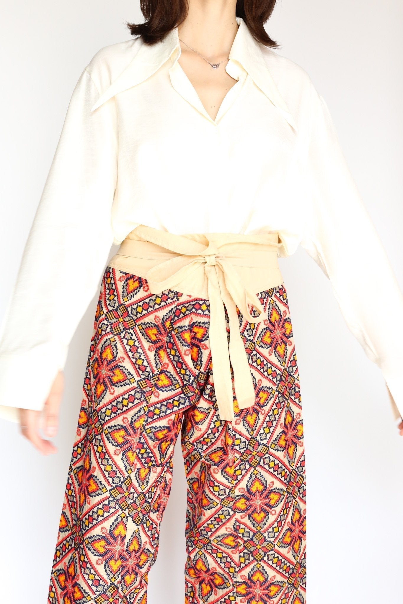 NEEDLEWORK FISHERMAN CROP WRAP PANTS - MOMO STUDIO BERLIN - Berlin Concept Store - sustainable & ethical fashion