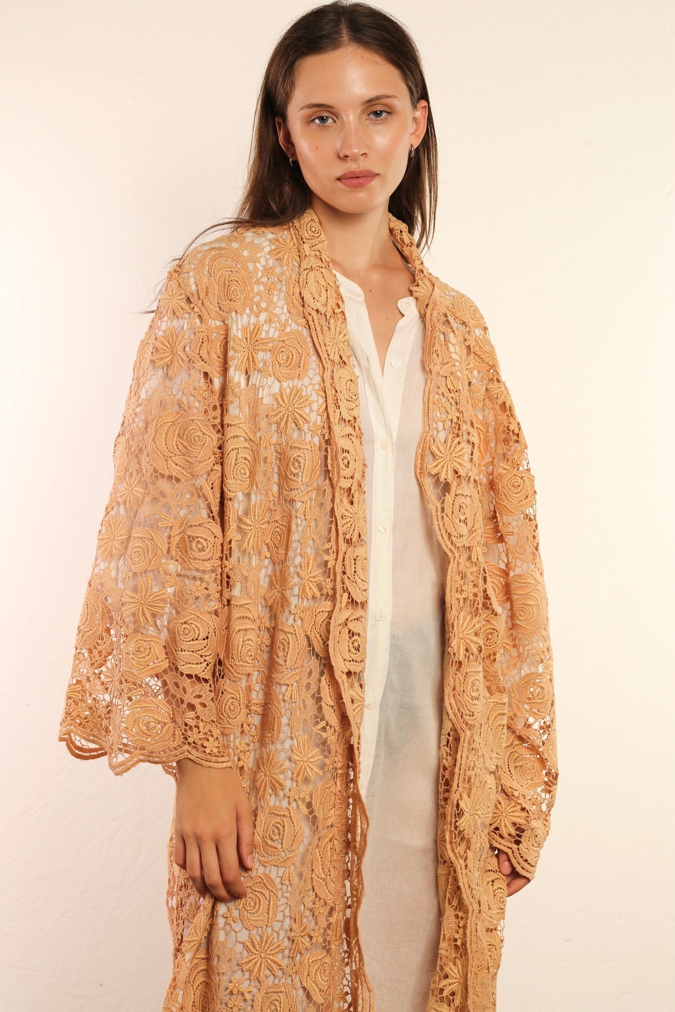 NUDE PINK COTTON LACE KIMONO INGE - MOMO STUDIO BERLIN - Berlin Concept Store - sustainable & ethical fashion