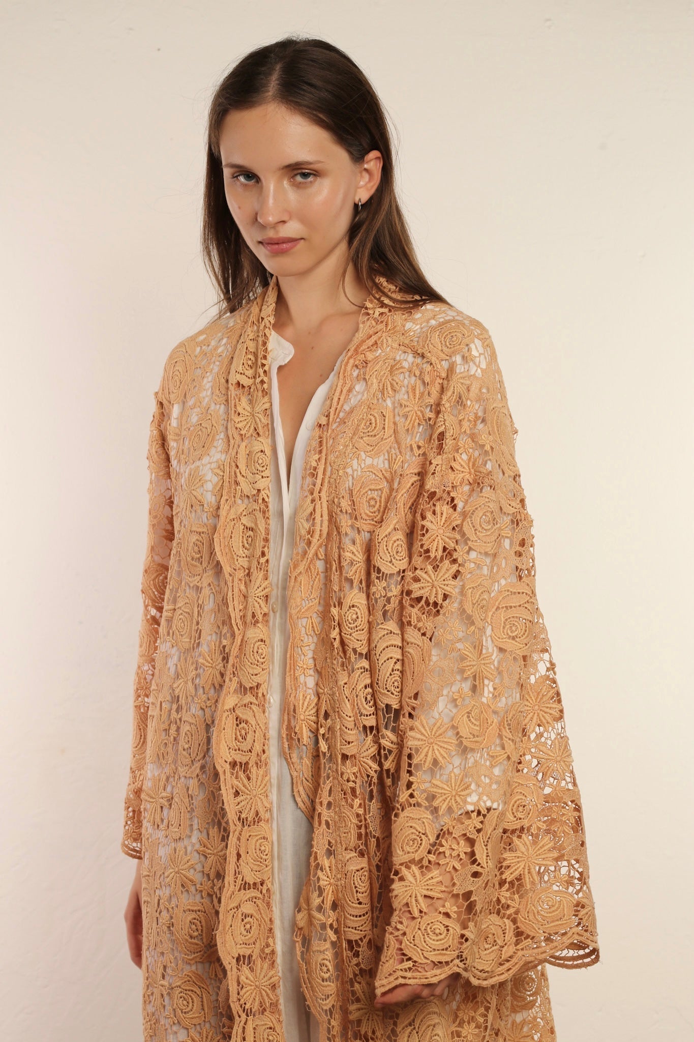 NUDE PINK COTTON LACE KIMONO INGE - MOMO STUDIO BERLIN - Berlin Concept Store - sustainable & ethical fashion