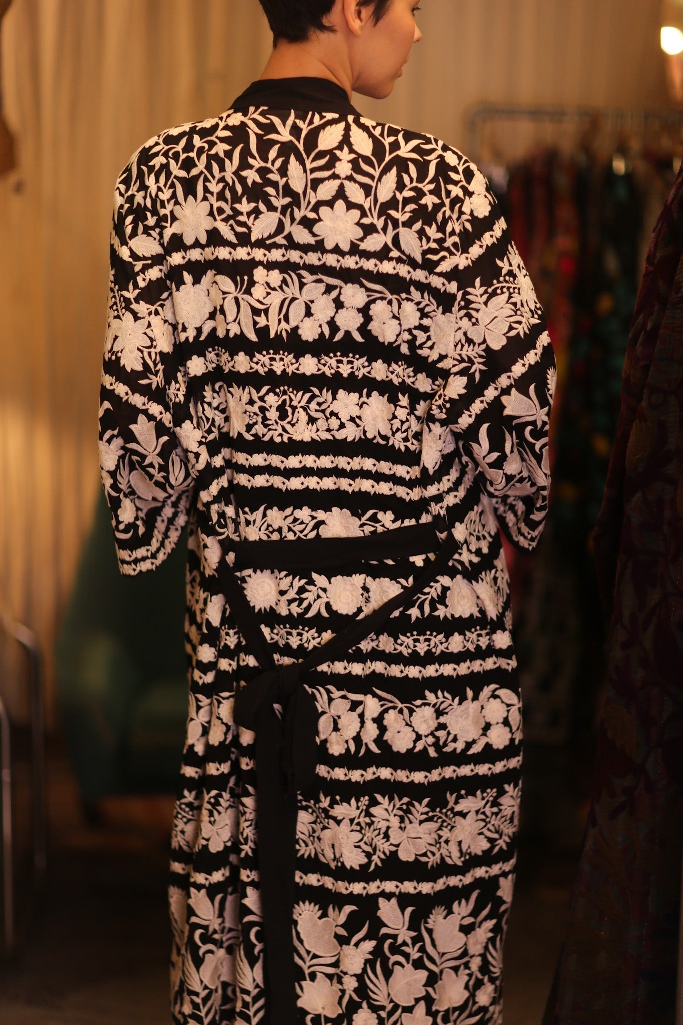 OLA EMBROIDERED SILK LONG KIMONO - MOMO STUDIO BERLIN - Berlin Concept Store - sustainable & ethical fashion