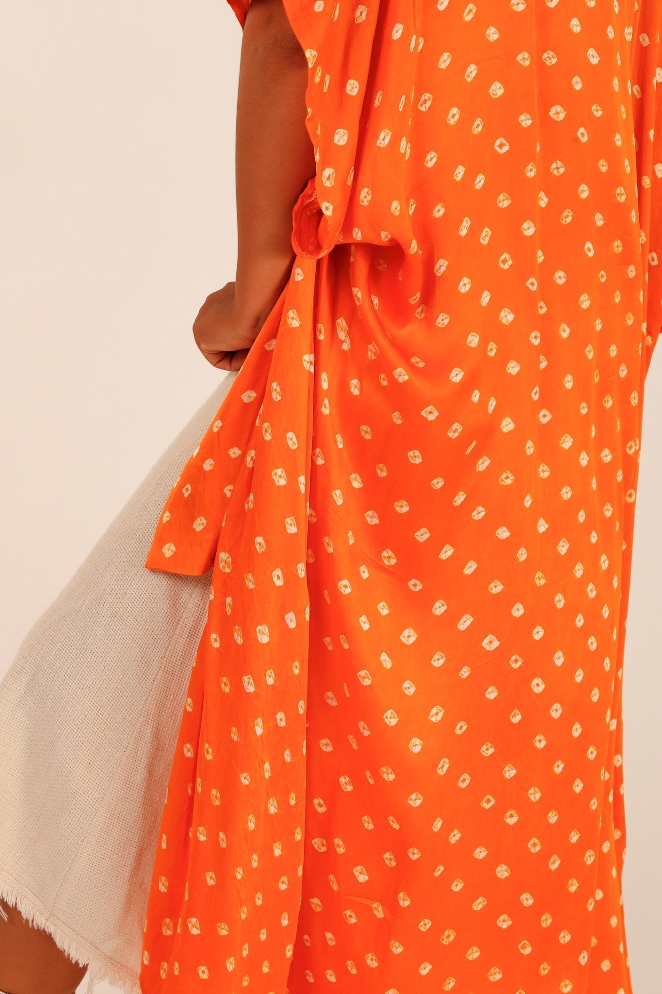 ORANGE POLKA DOT SILK KIMONO - MOMO STUDIO BERLIN - Berlin Concept Store - sustainable & ethical fashion