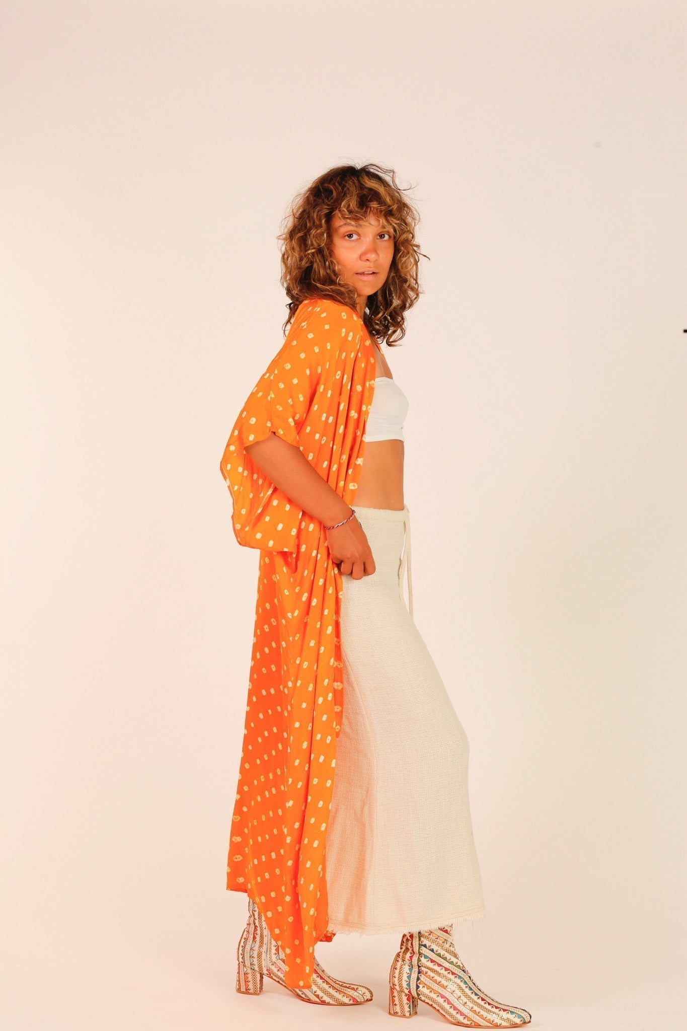 ORANGE POLKA DOT SILK KIMONO - MOMO STUDIO BERLIN - Berlin Concept Store - sustainable & ethical fashion