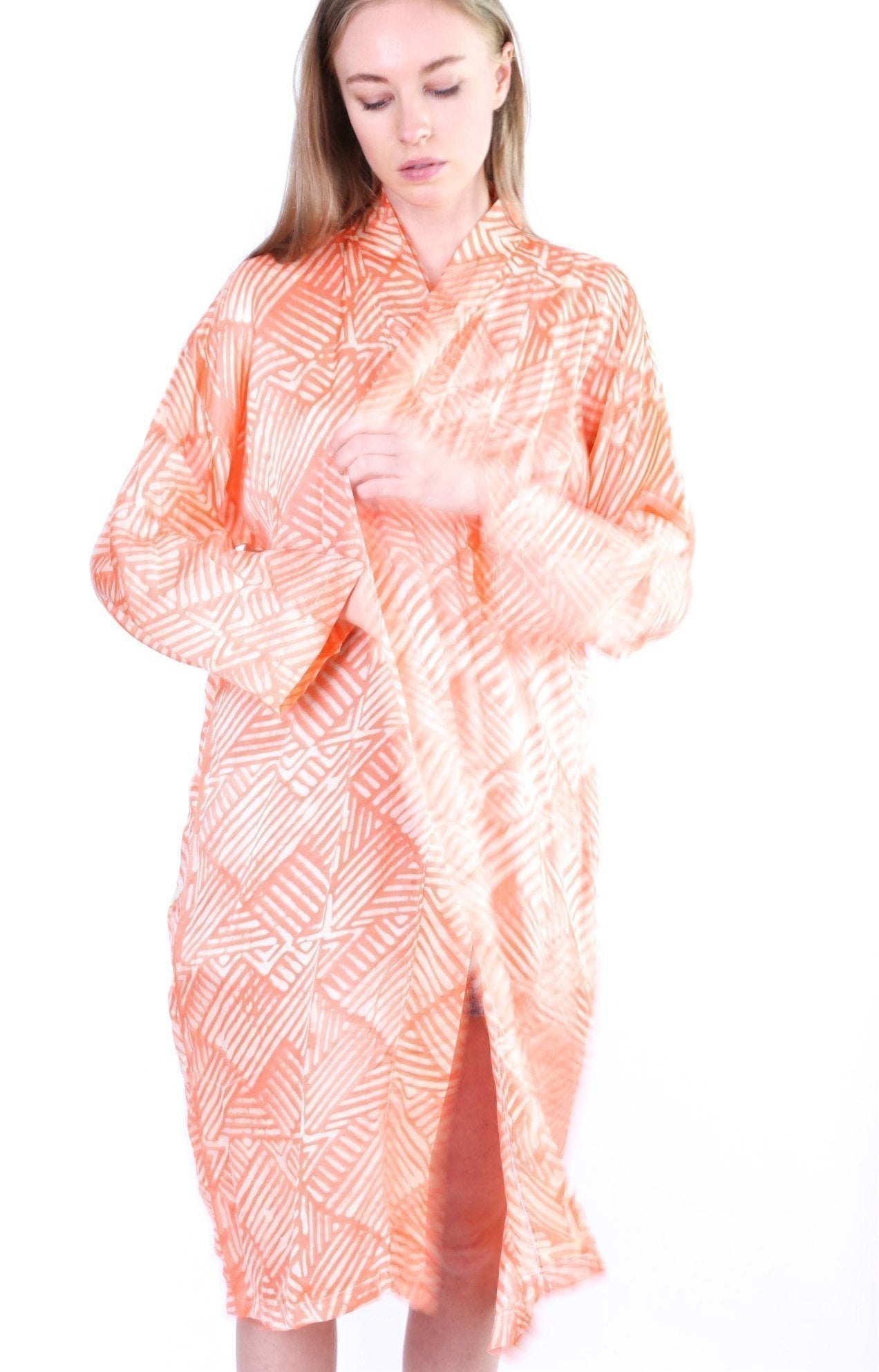 ORANGE SILK KIMONO KAFTAN CHIHIRO - MOMO STUDIO BERLIN - Berlin Concept Store - sustainable & ethical fashion