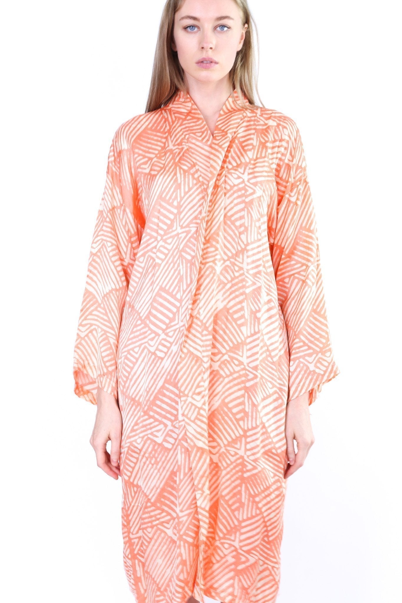 ORANGE SILK KIMONO KAFTAN CHIHIRO - MOMO STUDIO BERLIN - Berlin Concept Store - sustainable & ethical fashion