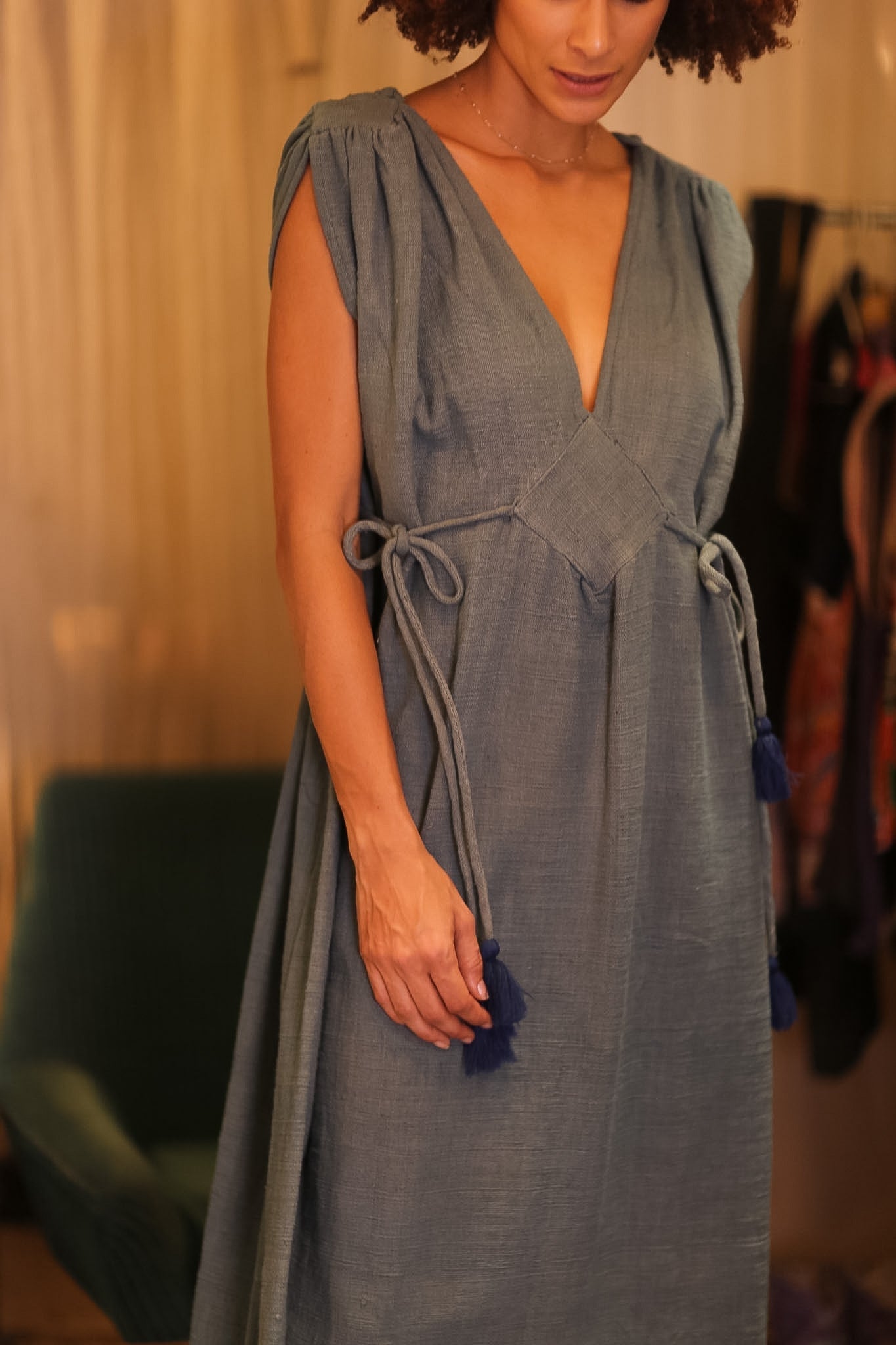ORGANIC HANDWOVEN COTTON VICTORIA LEADBLUE - MOMO STUDIO BERLIN - Berlin Concept Store - sustainable & ethical fashion