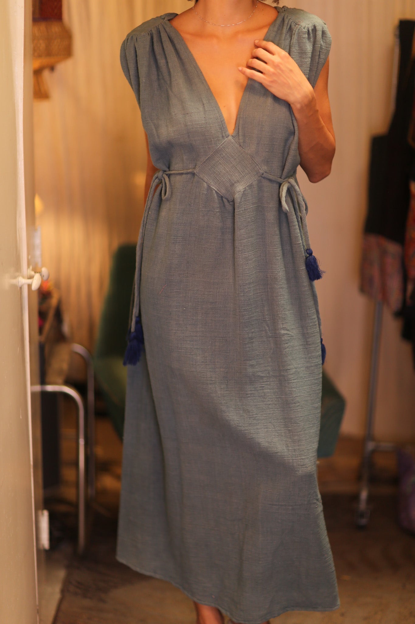 ORGANIC HANDWOVEN COTTON VICTORIA LEADBLUE - MOMO STUDIO BERLIN - Berlin Concept Store - sustainable & ethical fashion