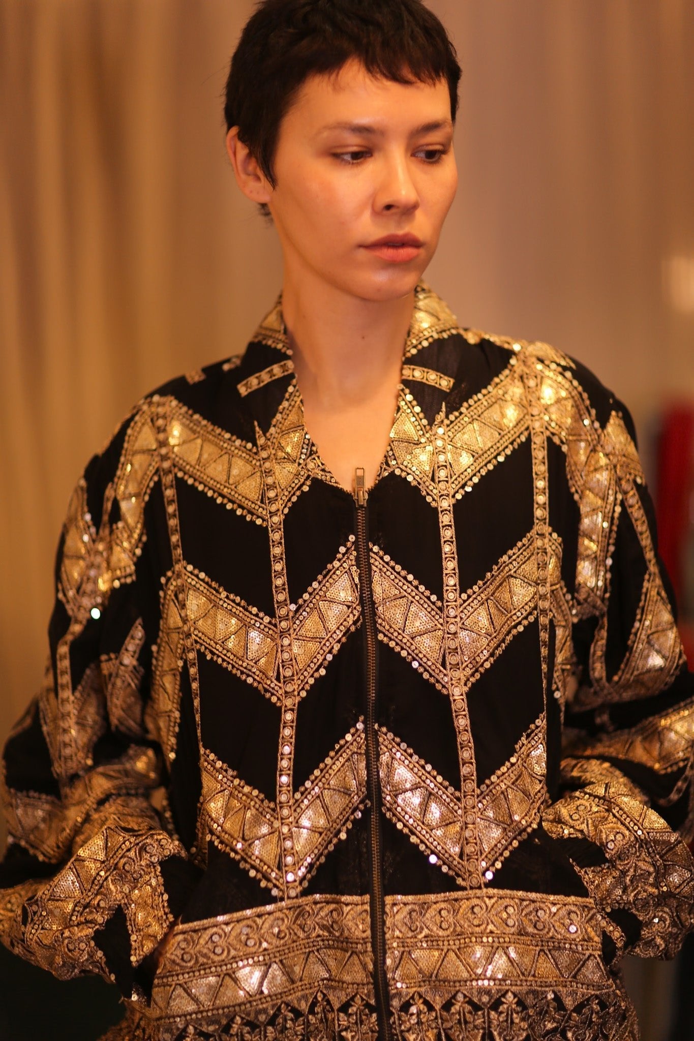 OVERSIZED EMBROIDERED SILK BOMBER JACKET WONMIN - MOMO STUDIO BERLIN - Berlin Concept Store - sustainable & ethical fashion