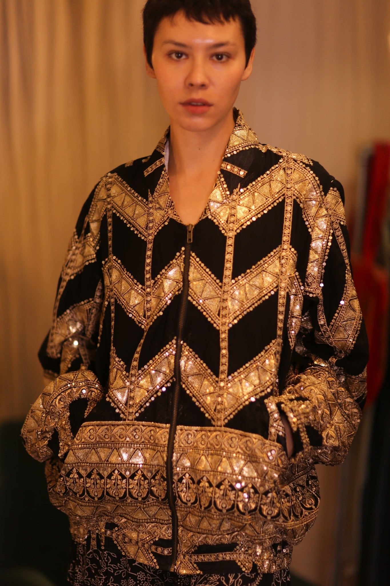 OVERSIZED EMBROIDERED SILK BOMBER JACKET WONMIN - MOMO STUDIO BERLIN - Berlin Concept Store - sustainable & ethical fashion