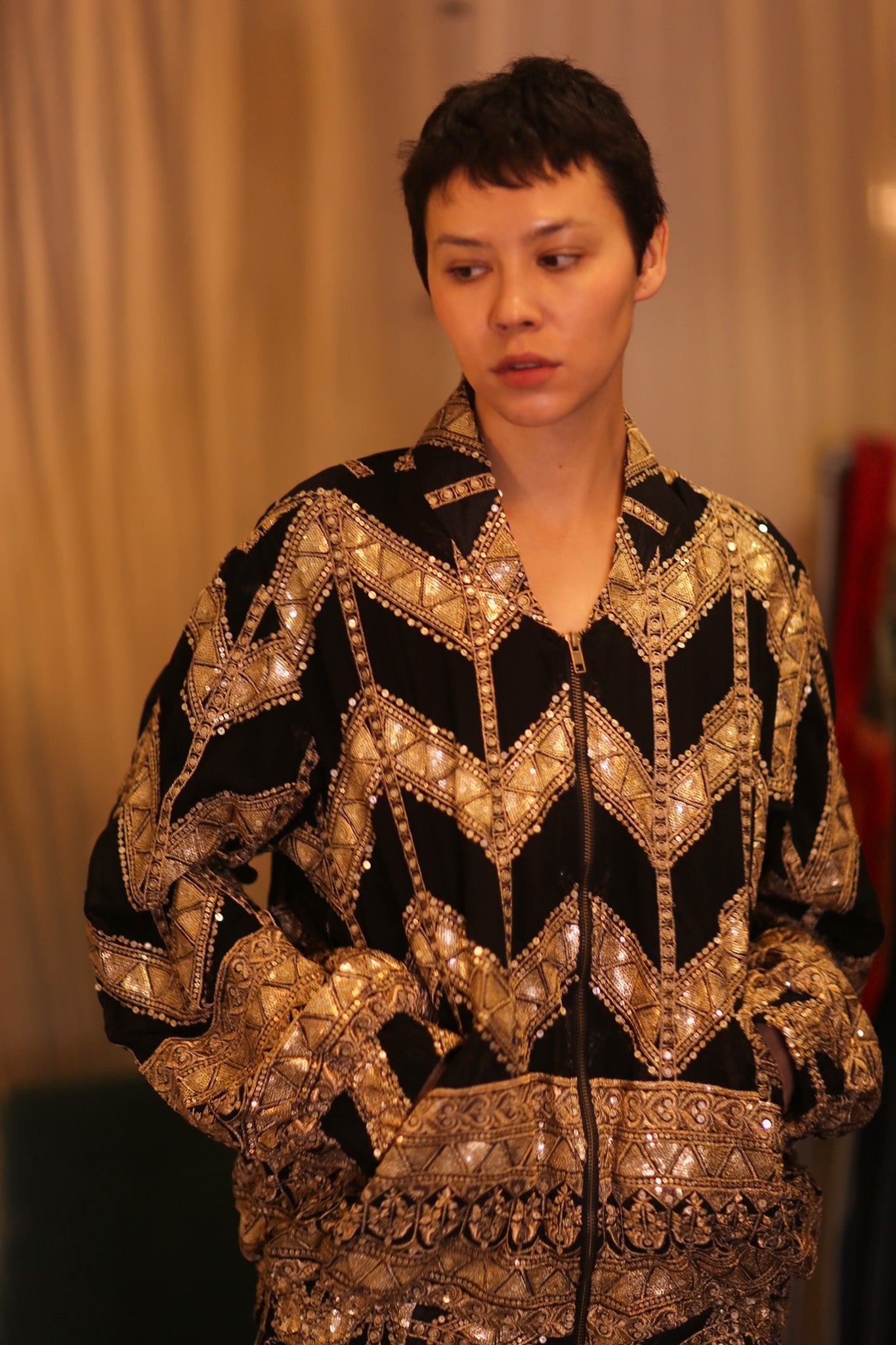 OVERSIZED EMBROIDERED SILK BOMBER JACKET WONMIN - MOMO STUDIO BERLIN - Berlin Concept Store - sustainable & ethical fashion