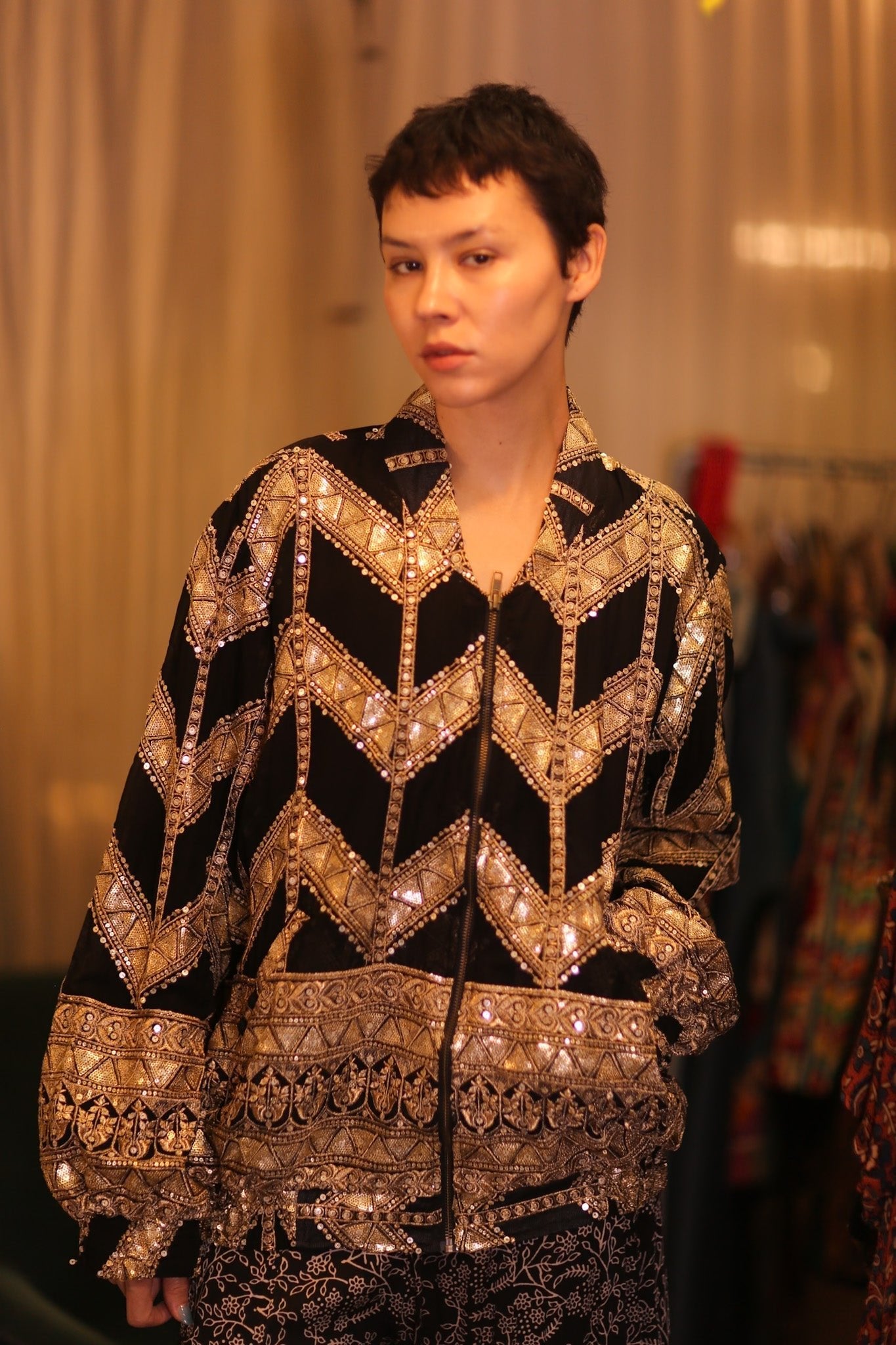 OVERSIZED EMBROIDERED SILK BOMBER JACKET WONMIN - MOMO STUDIO BERLIN - Berlin Concept Store - sustainable & ethical fashion