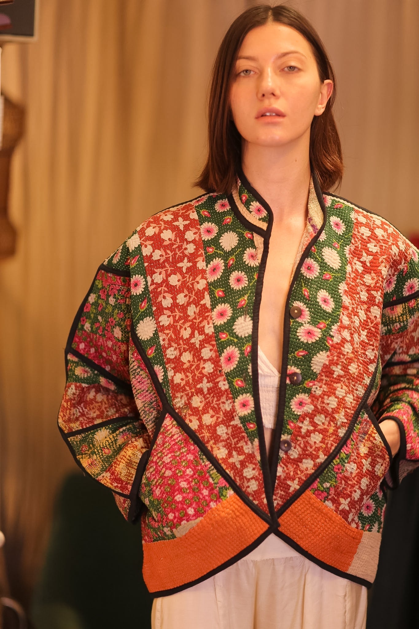 PATCHWORK PATTERN KANTHA JACKET FLOWER GARDEN - MOMO STUDIO BERLIN - Berlin Concept Store - sustainable & ethical fashion