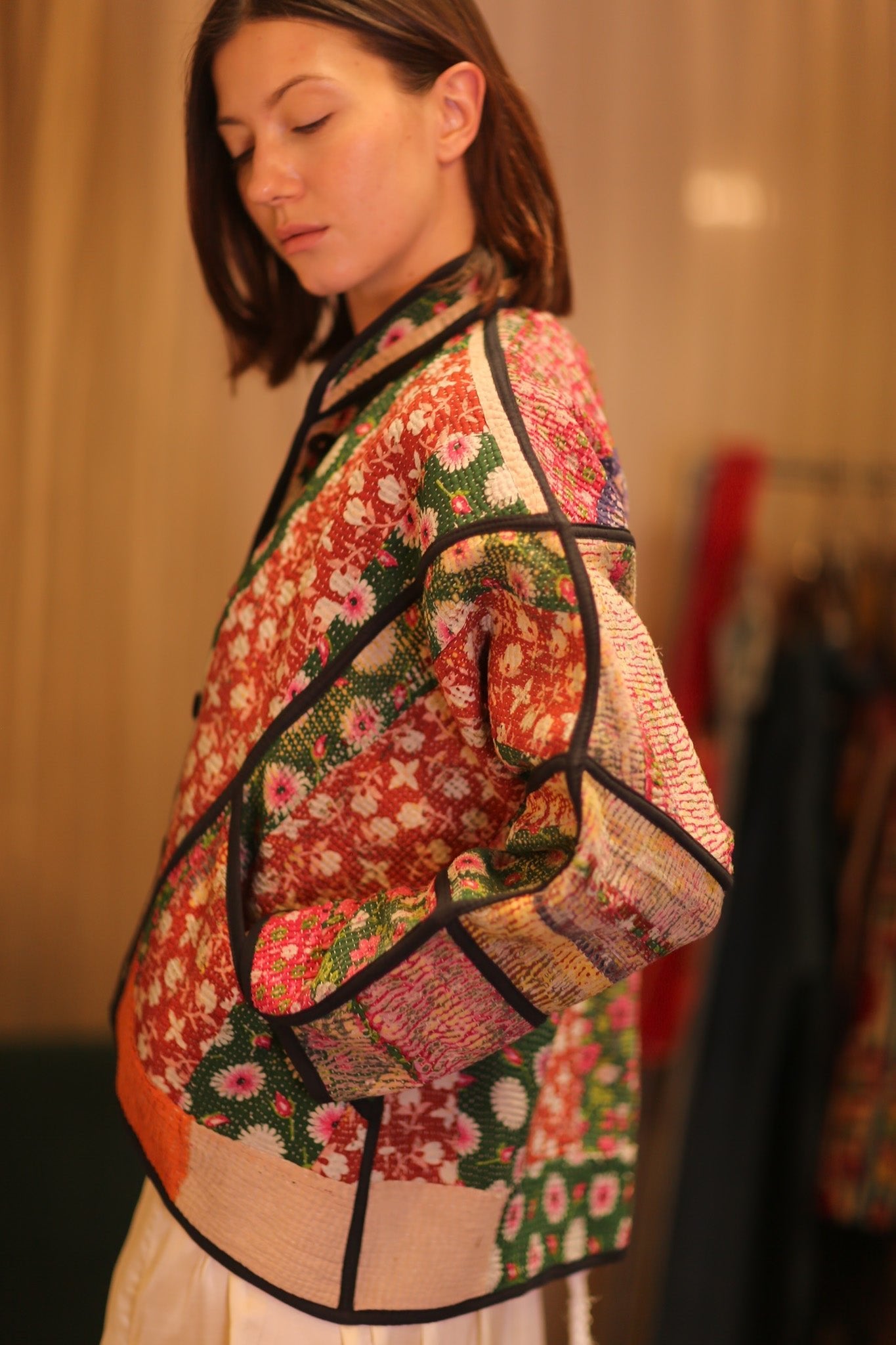 PATCHWORK PATTERN KANTHA JACKET FLOWER GARDEN - MOMO STUDIO BERLIN - Berlin Concept Store - sustainable & ethical fashion