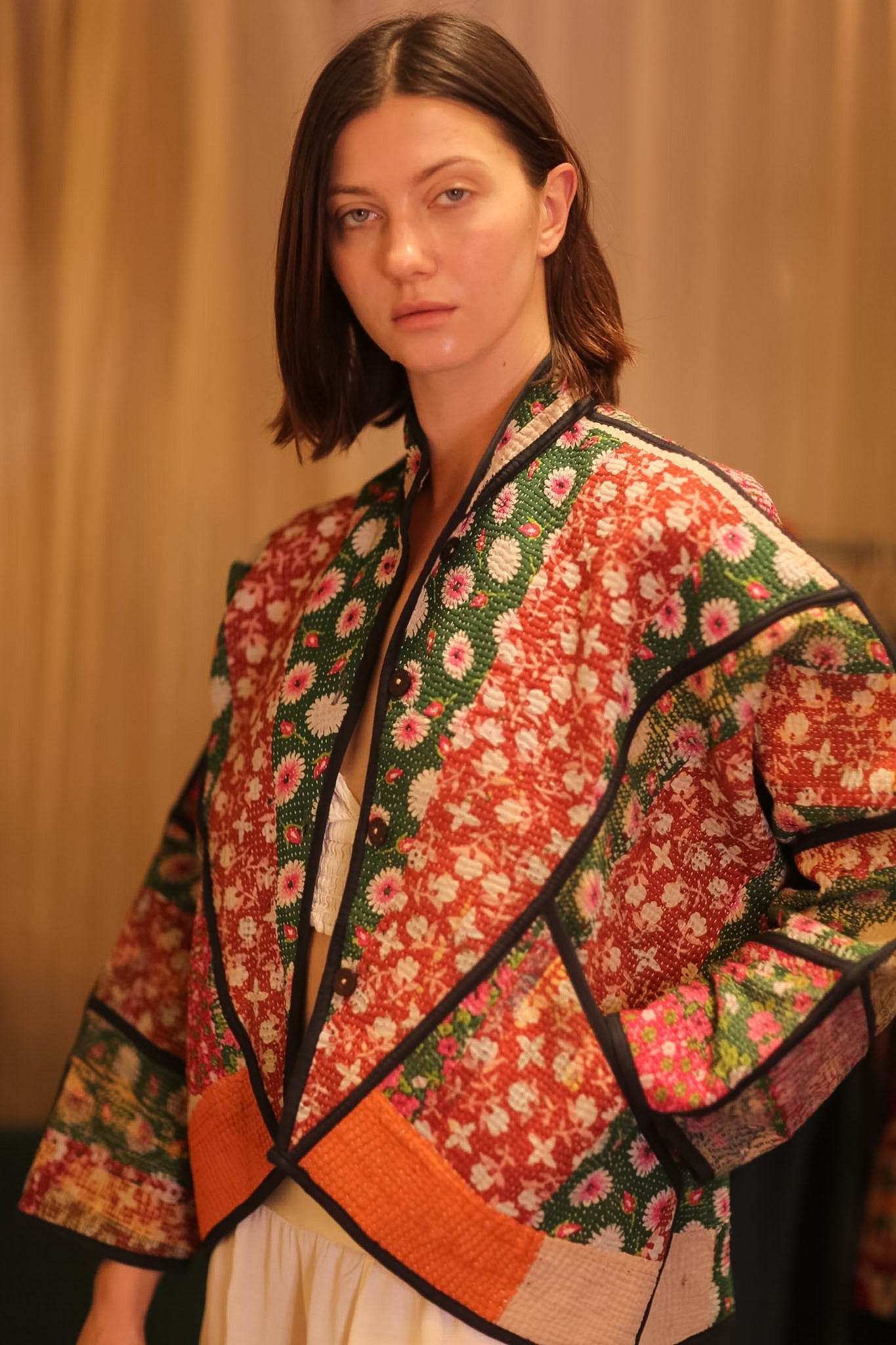 PATCHWORK PATTERN KANTHA JACKET FLOWER GARDEN - MOMO STUDIO BERLIN - Berlin Concept Store - sustainable & ethical fashion