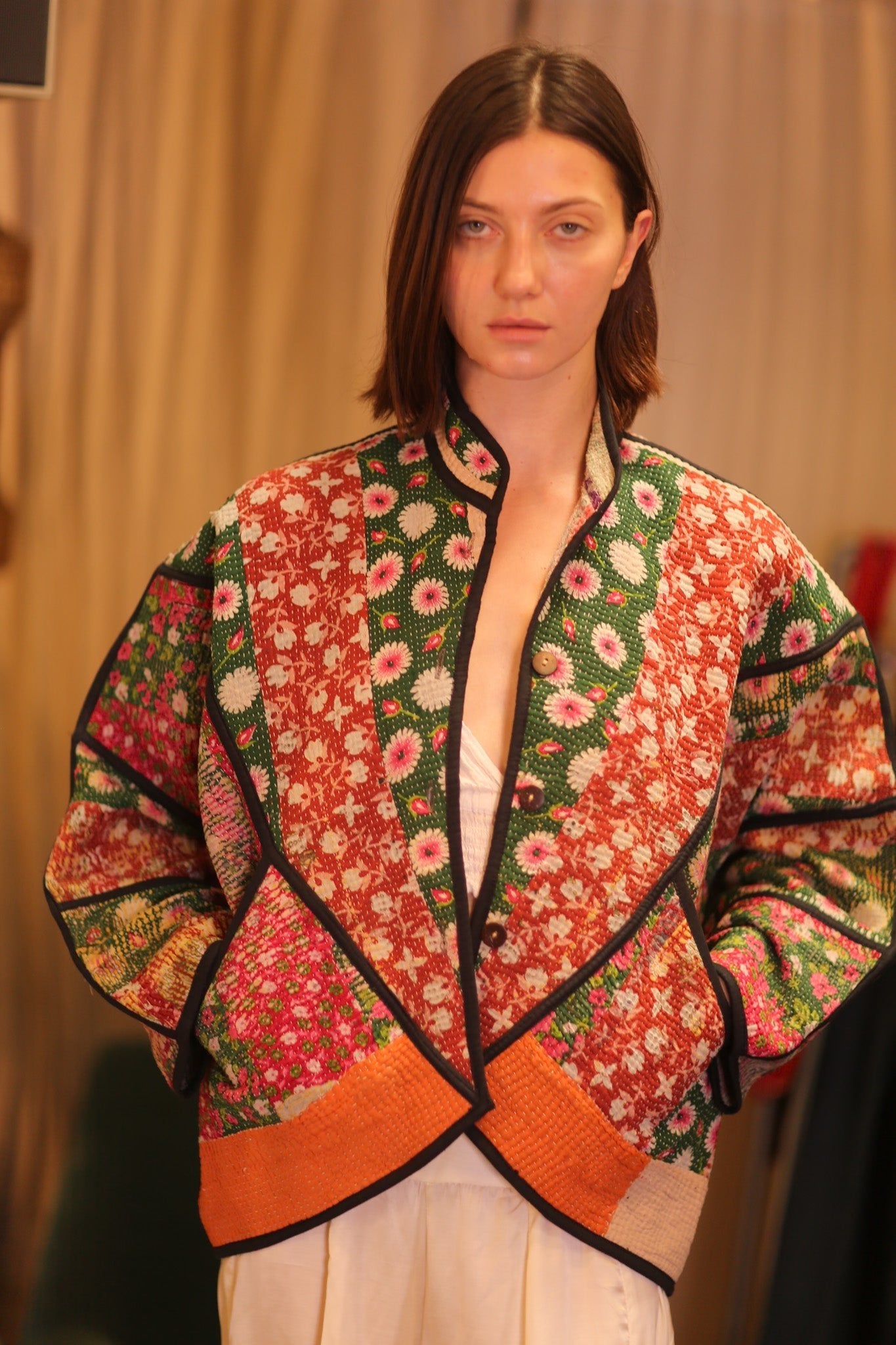 PATCHWORK PATTERN KANTHA JACKET FLOWER GARDEN - MOMO STUDIO BERLIN - Berlin Concept Store - sustainable & ethical fashion