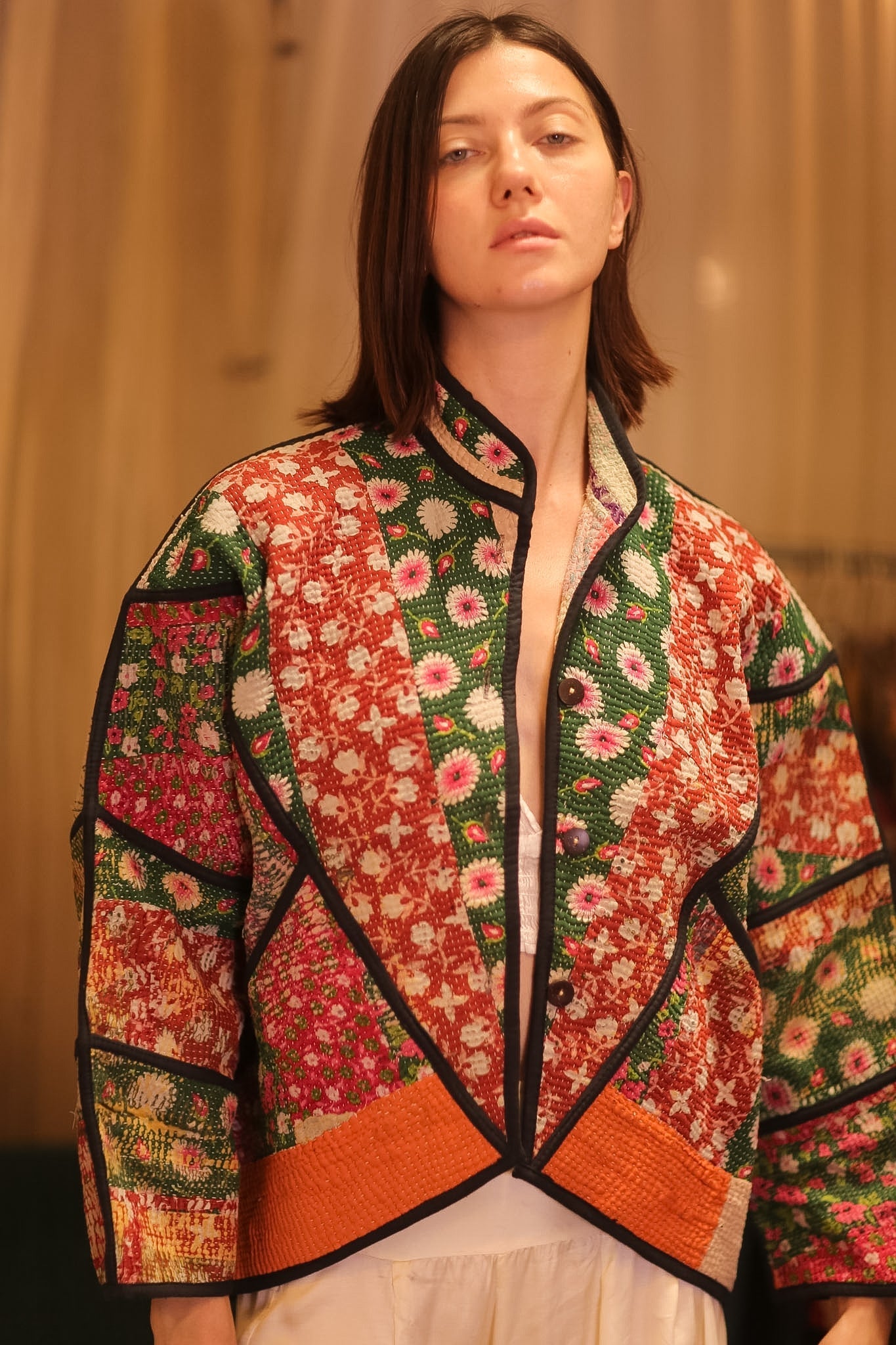 PATCHWORK PATTERN KANTHA JACKET FLOWER GARDEN - MOMO STUDIO BERLIN - Berlin Concept Store - sustainable & ethical fashion