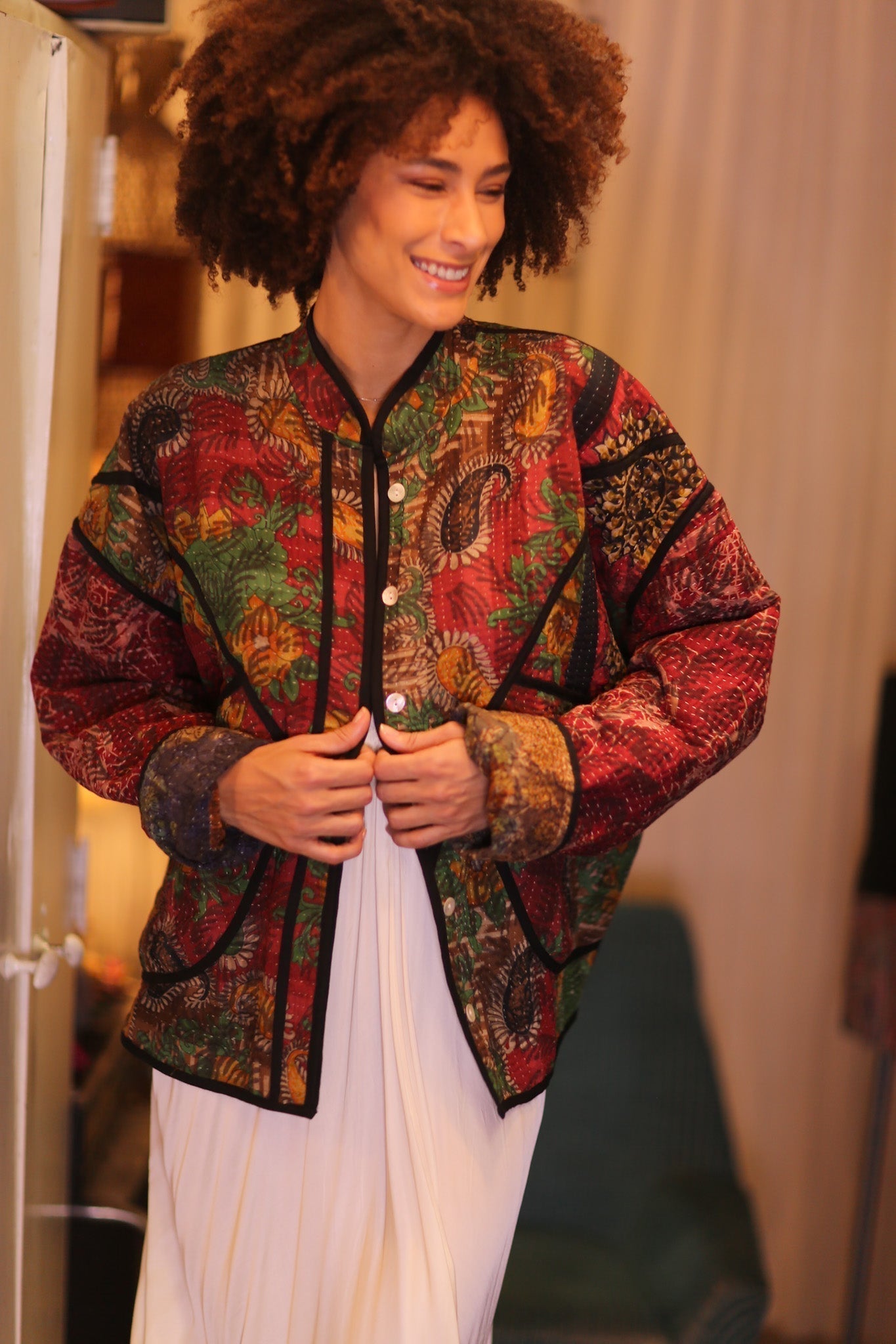 PATCHWORK PATTERN KANTHA JACKET NWEPAN - MOMO STUDIO BERLIN - Berlin Concept Store - sustainable & ethical fashion