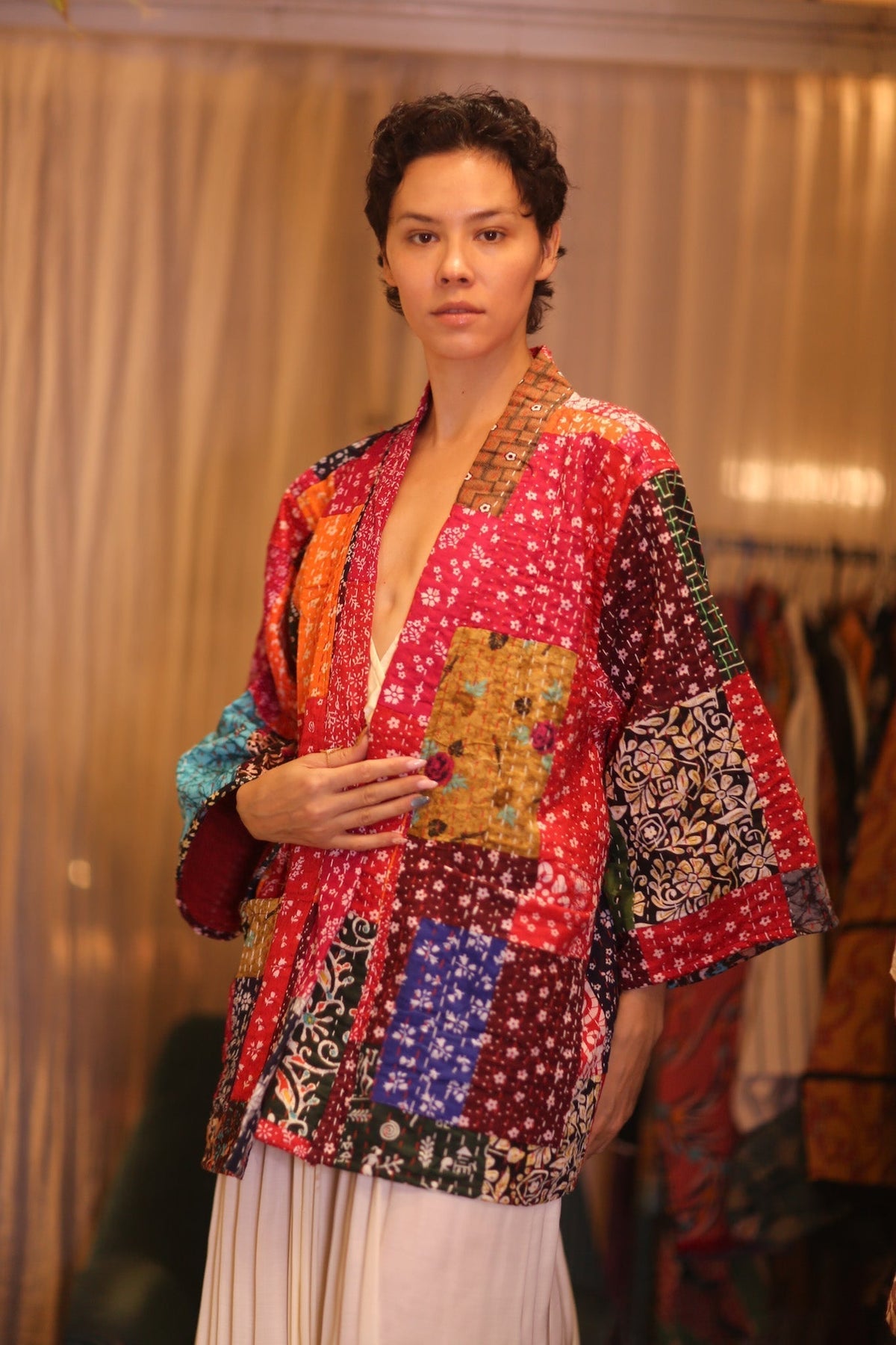 PATCHWORK PATTERN KANTHA SHORT KIMONO DARHAN - MOMO STUDIO BERLIN - Berlin Concept Store - sustainable & ethical fashion