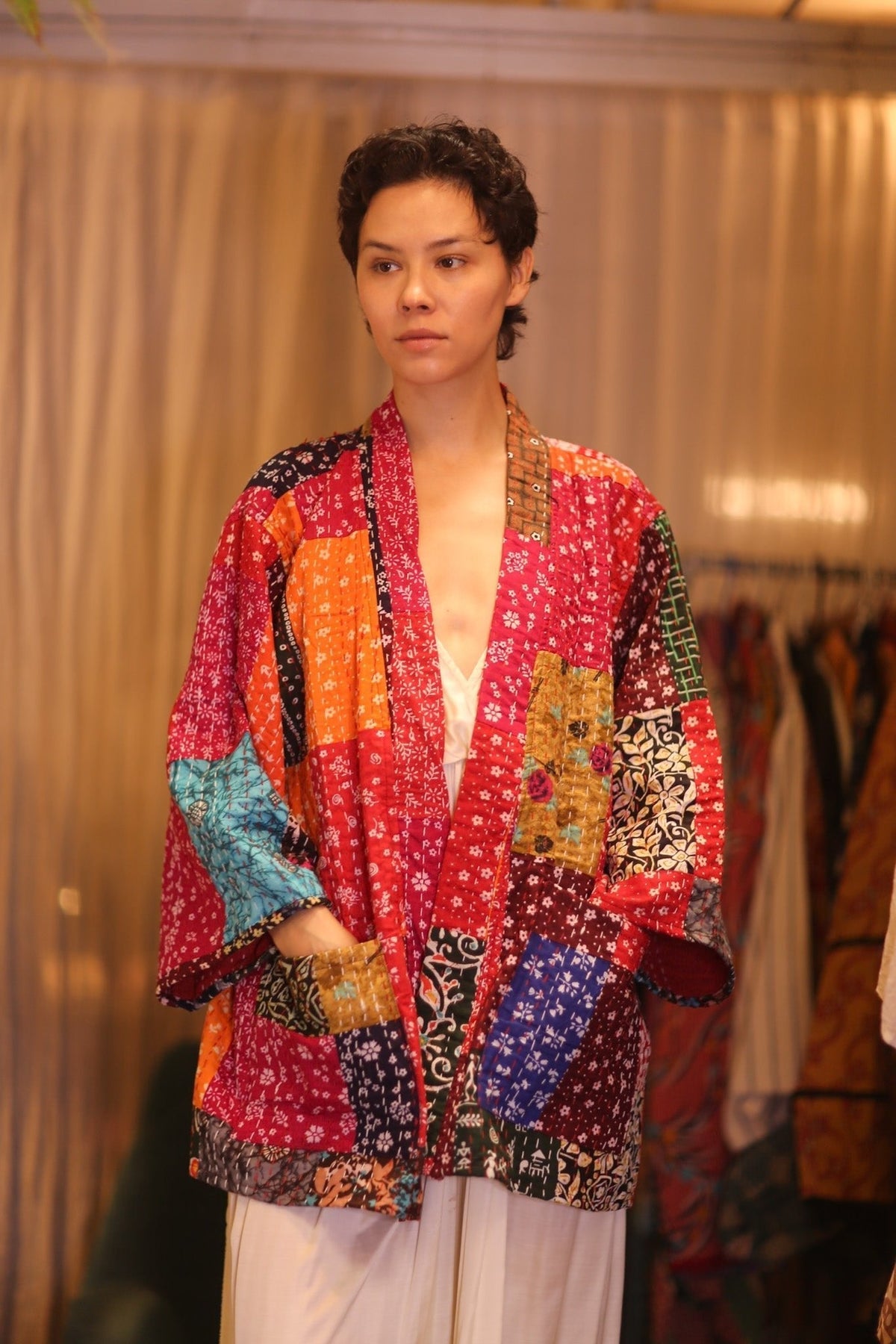 PATCHWORK PATTERN KANTHA SHORT KIMONO DARHAN - MOMO STUDIO BERLIN - Berlin Concept Store - sustainable & ethical fashion