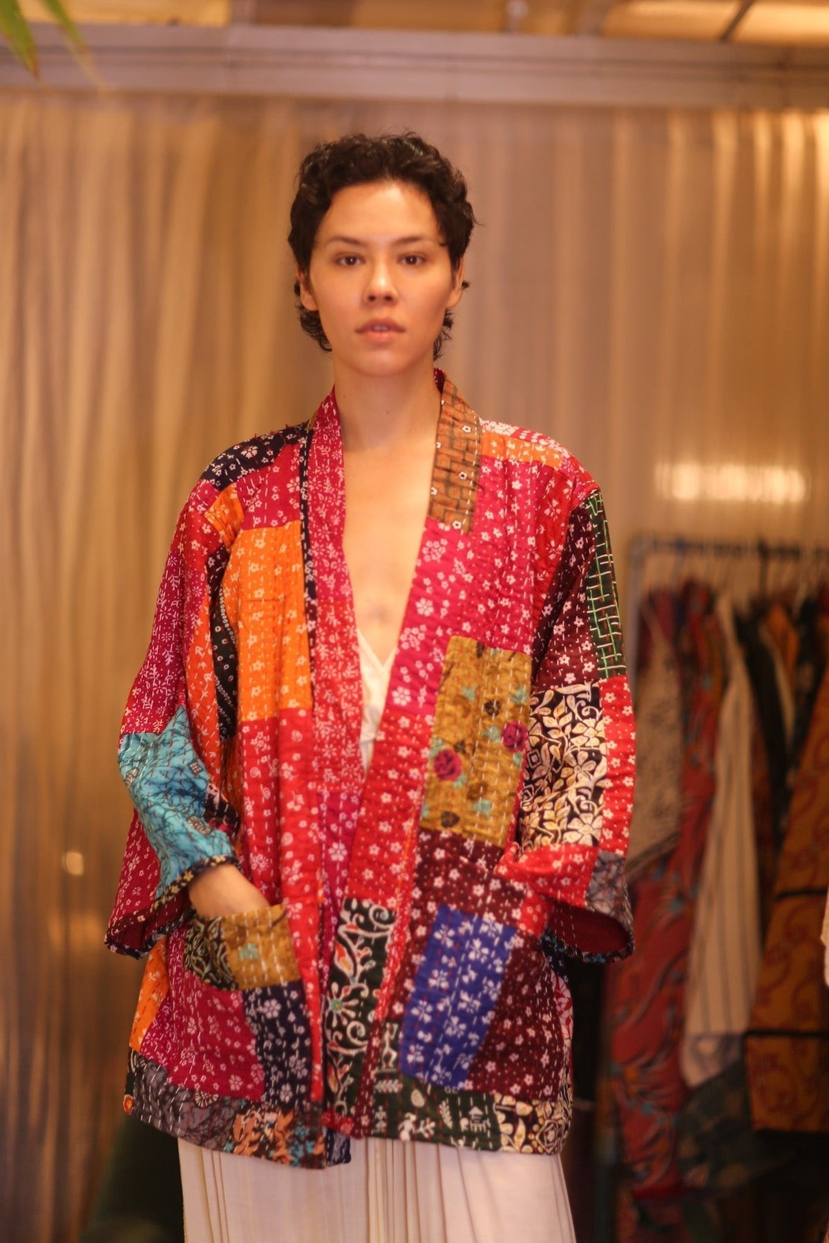 PATCHWORK PATTERN KANTHA SHORT KIMONO DARHAN - MOMO STUDIO BERLIN - Berlin Concept Store - sustainable & ethical fashion