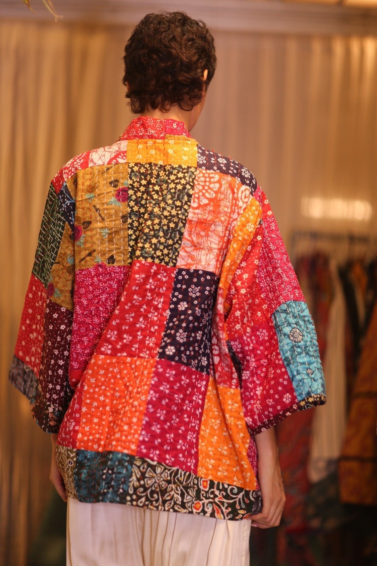 PATCHWORK PATTERN KANTHA SHORT KIMONO DARHAN - MOMO STUDIO BERLIN - Berlin Concept Store - sustainable & ethical fashion