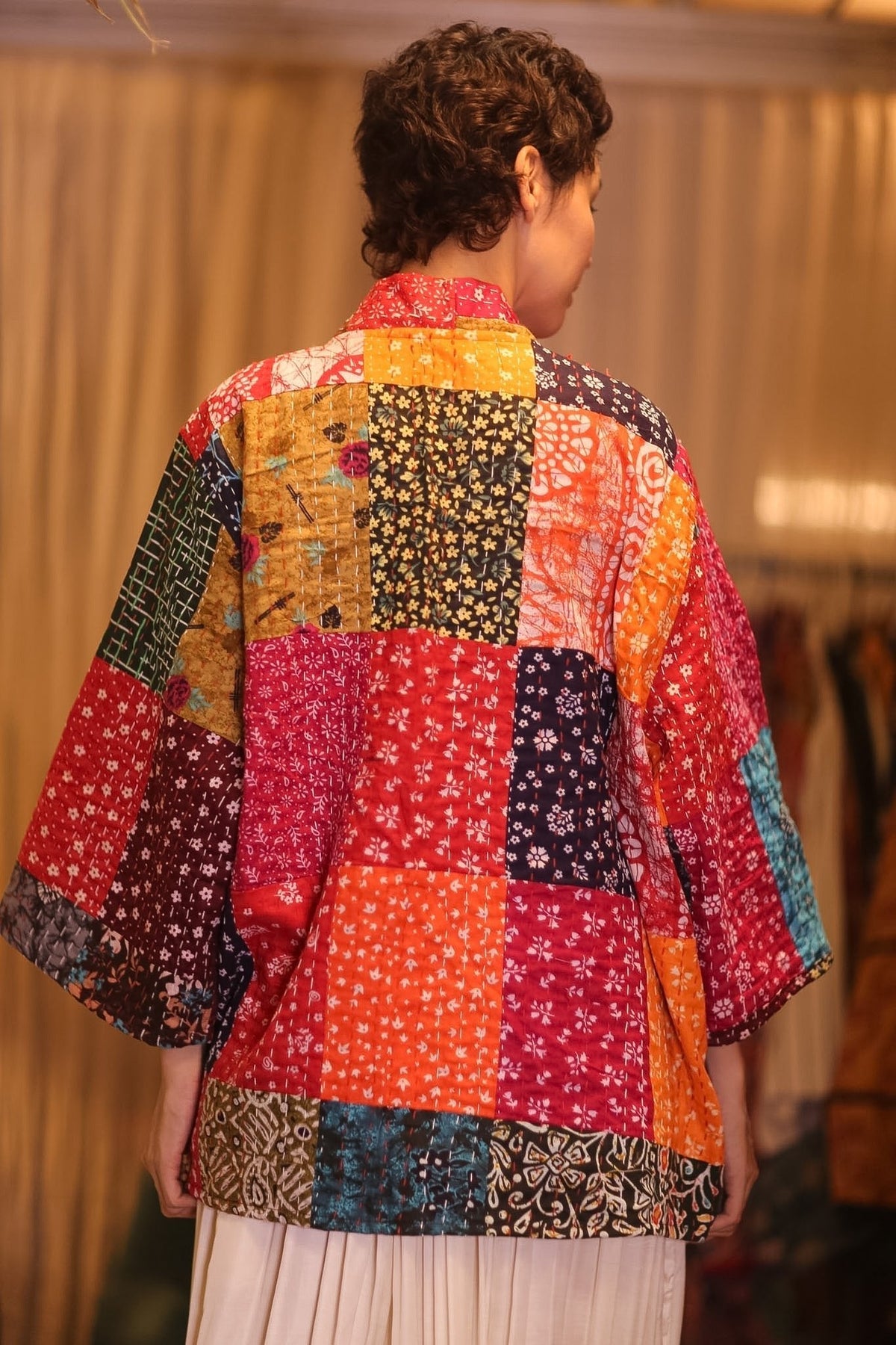 PATCHWORK PATTERN KANTHA SHORT KIMONO DARHAN - MOMO STUDIO BERLIN - Berlin Concept Store - sustainable & ethical fashion