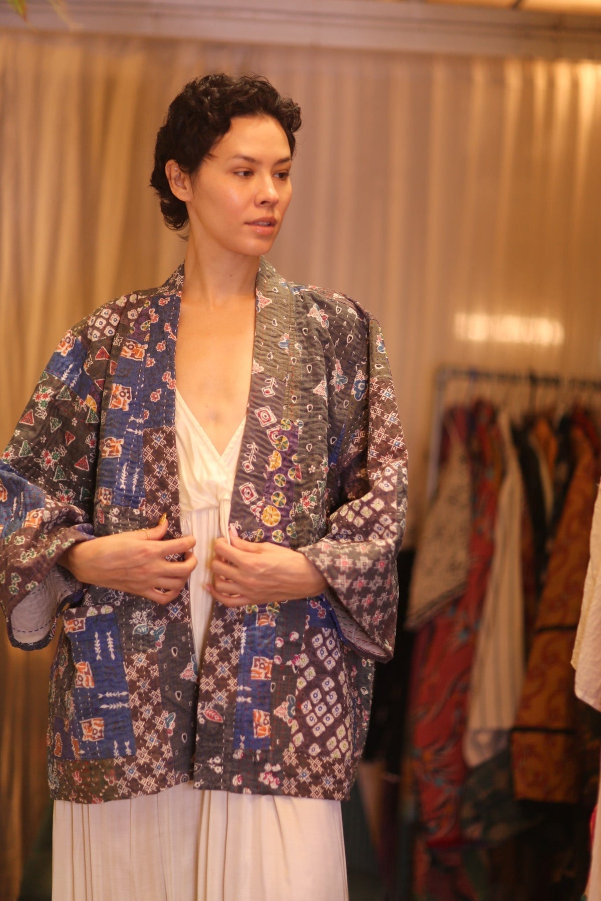 PATCHWORK PATTERN KANTHA SHORT KIMONO MEEPHYO - MOMO STUDIO BERLIN - Berlin Concept Store - sustainable & ethical fashion
